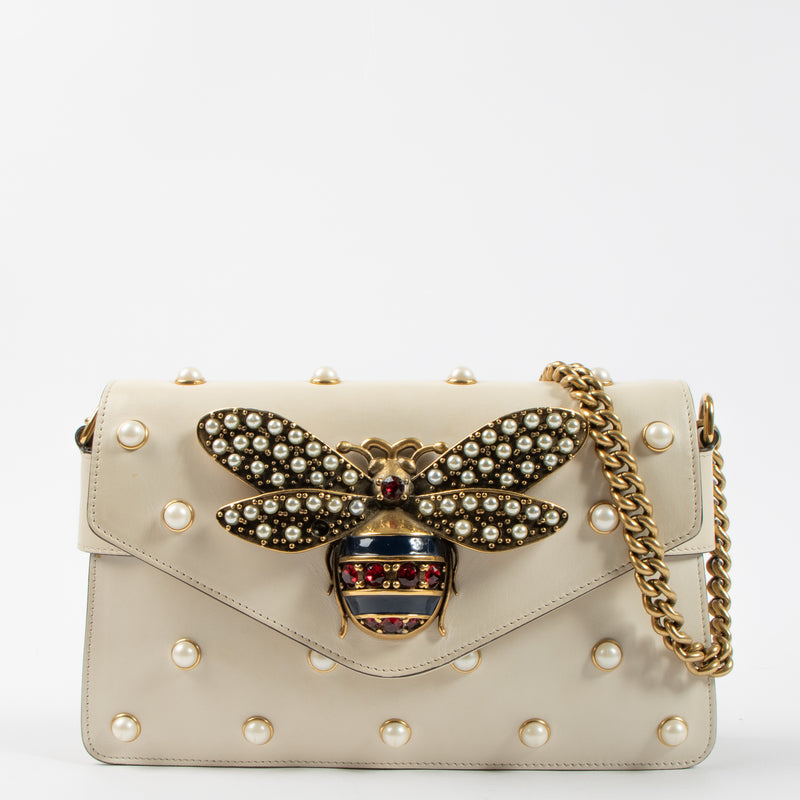 Gucci White Queen Margaret Broadway Shoulder Bag