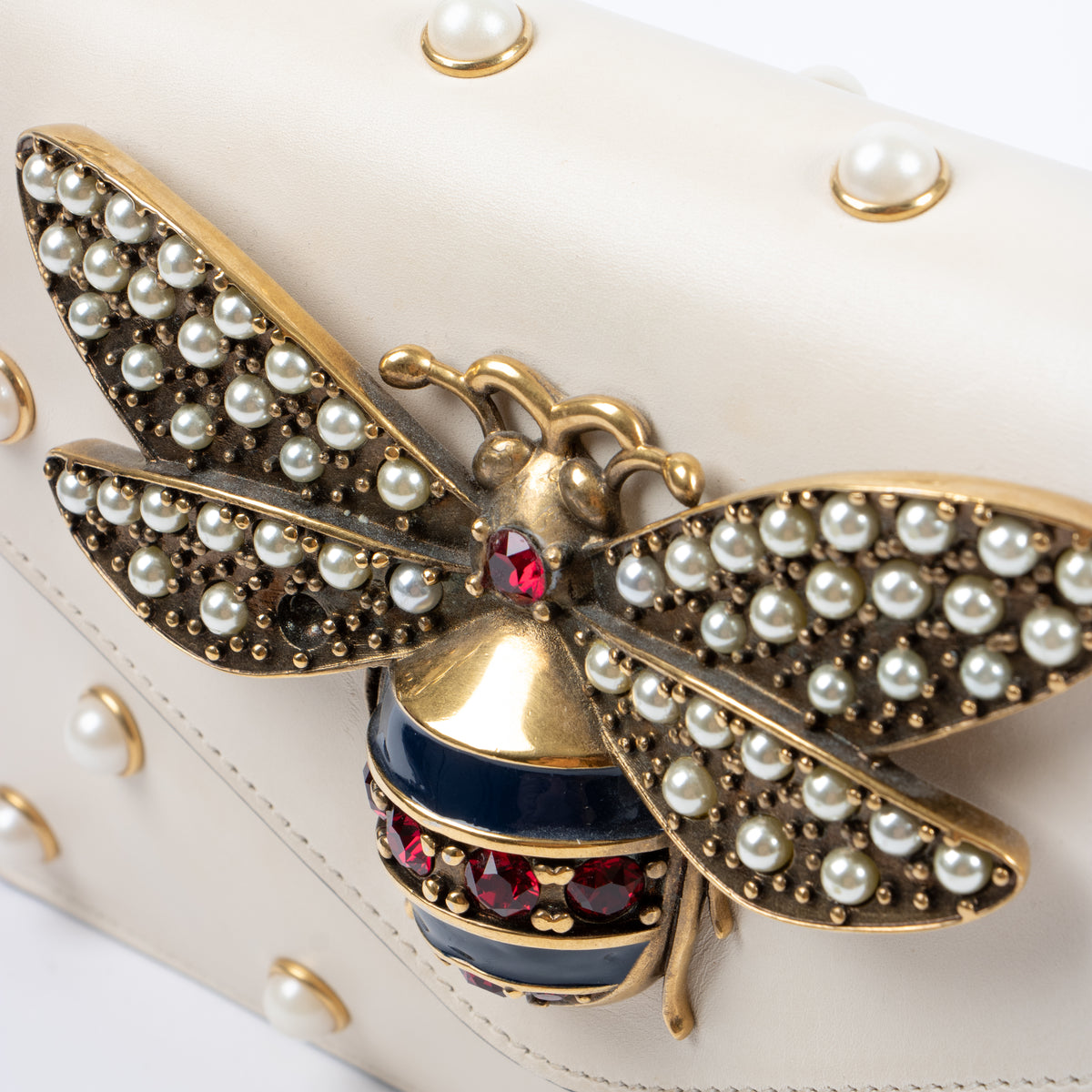 Gucci White Queen Margaret Broadway Shoulder Bag