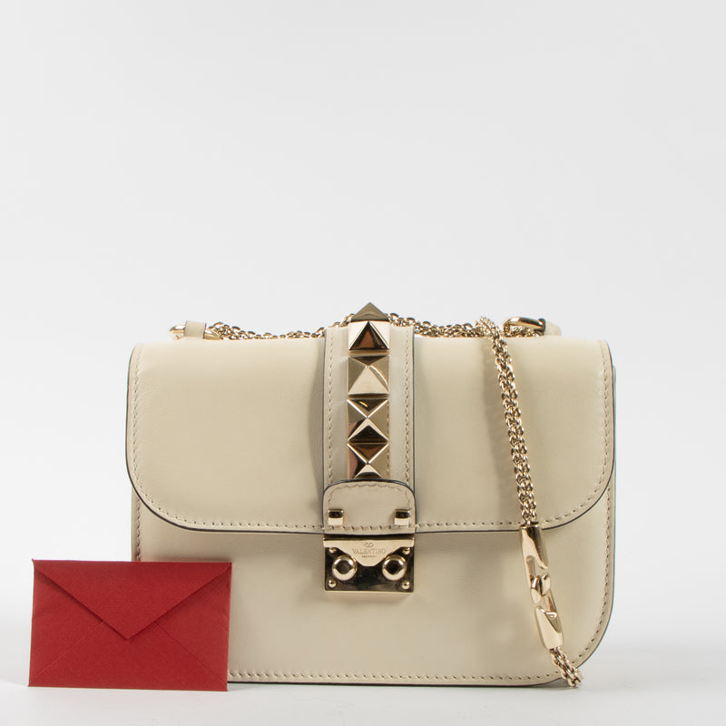 Valentino Garavani Off White Glam Lock Small Bag