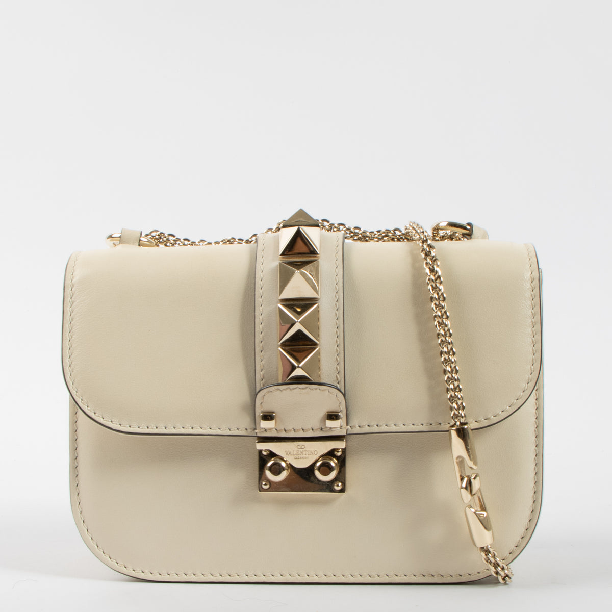 Valentino Garavani Off White Glam Lock Small Bag