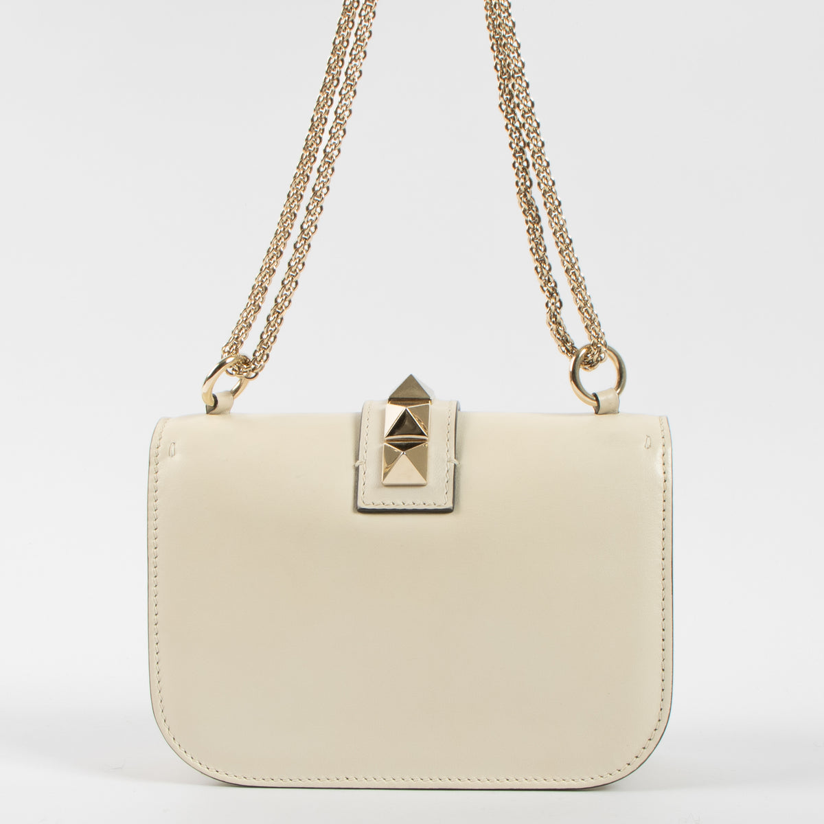 Valentino Garavani Off White Glam Lock Small Bag