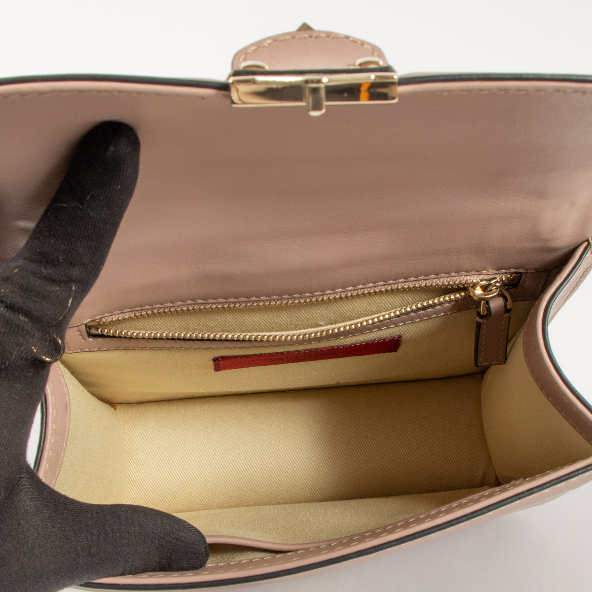 Valentino Garavani Dusty Pink Glam Lock Small Bag