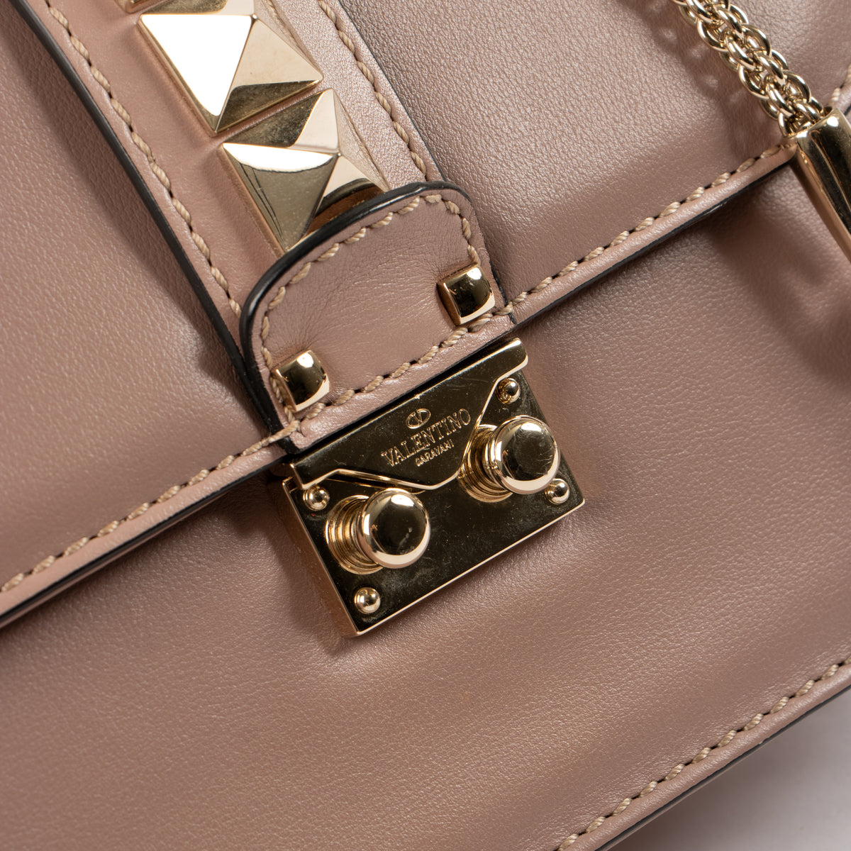 Valentino Garavani Dusty Pink Glam Lock Small Bag