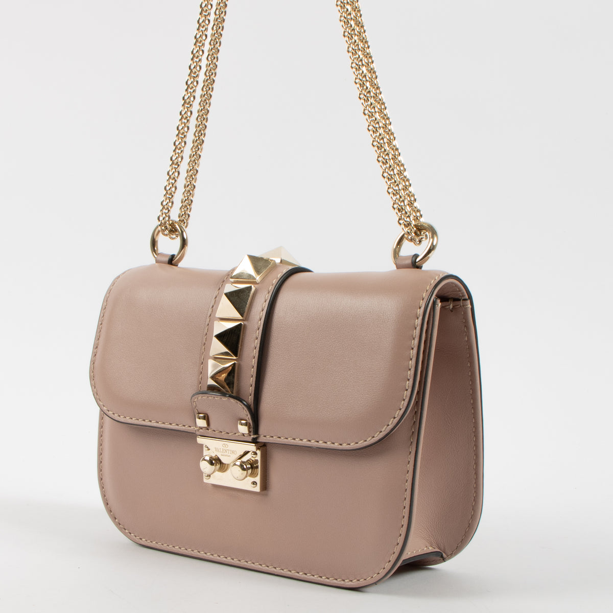 Valentino Garavani Dusty Pink Glam Lock Small Bag
