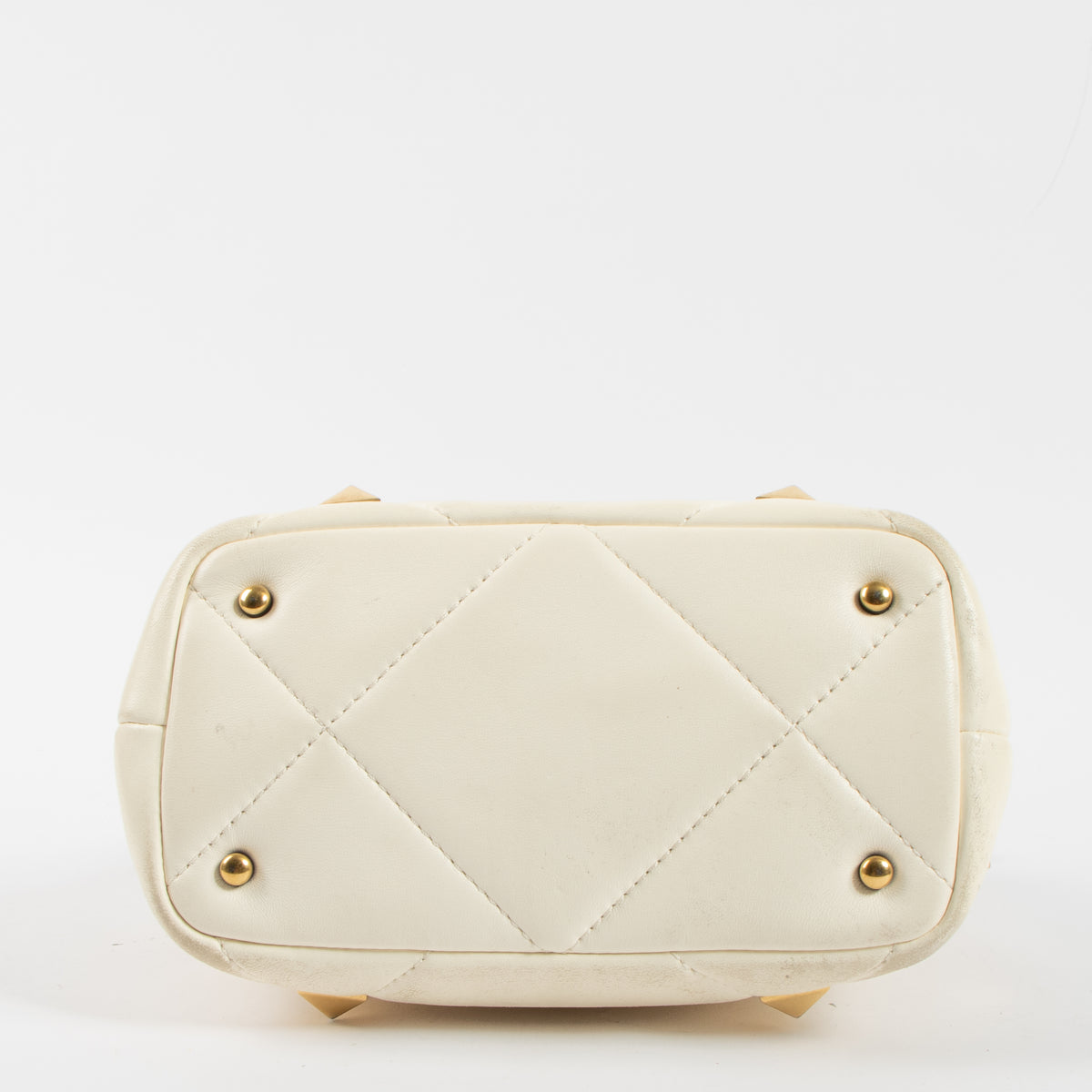 Valentino Garavani White Roman Stud Small The Handle Bag