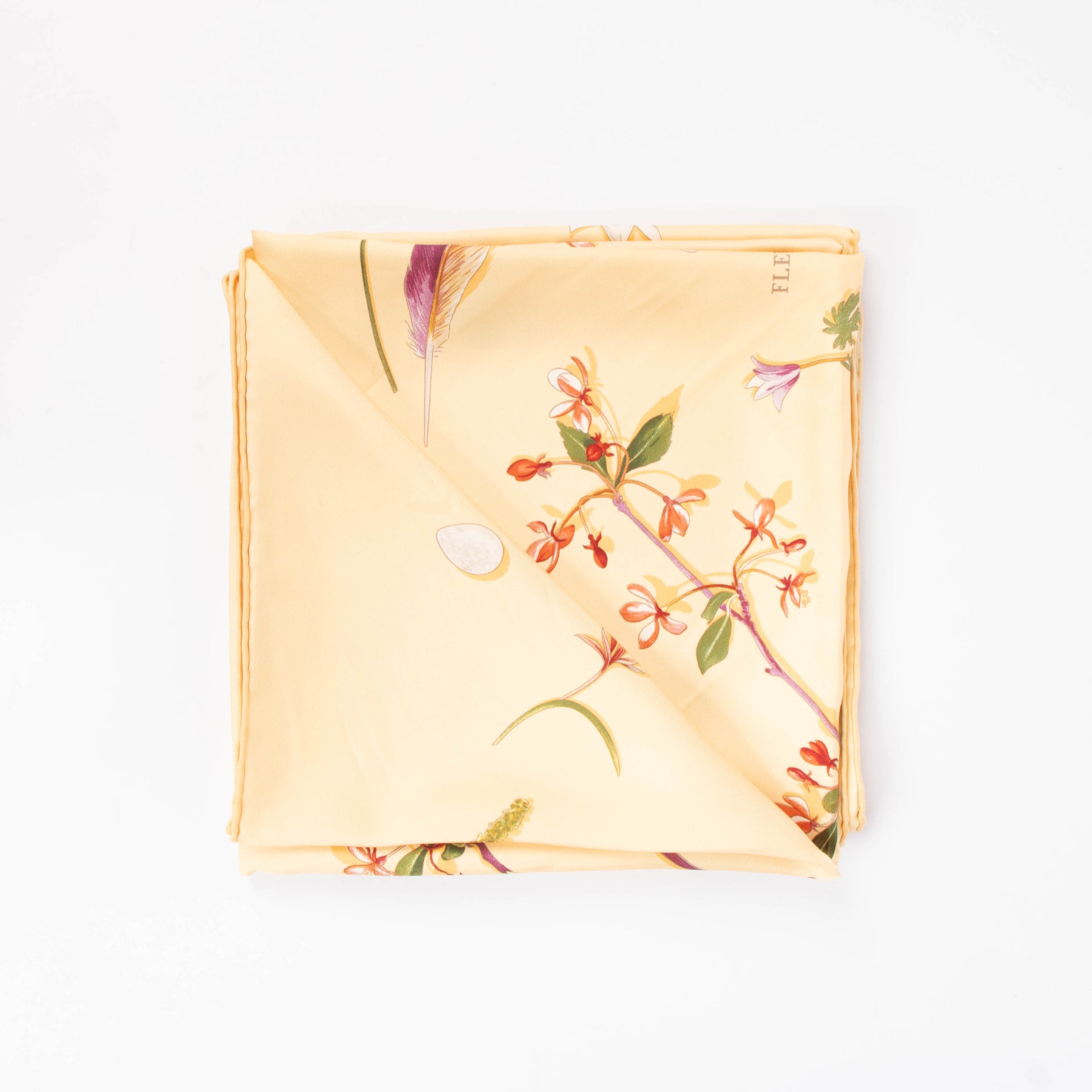 Hermes Carré de Soie 90 Fleurs et Plumes