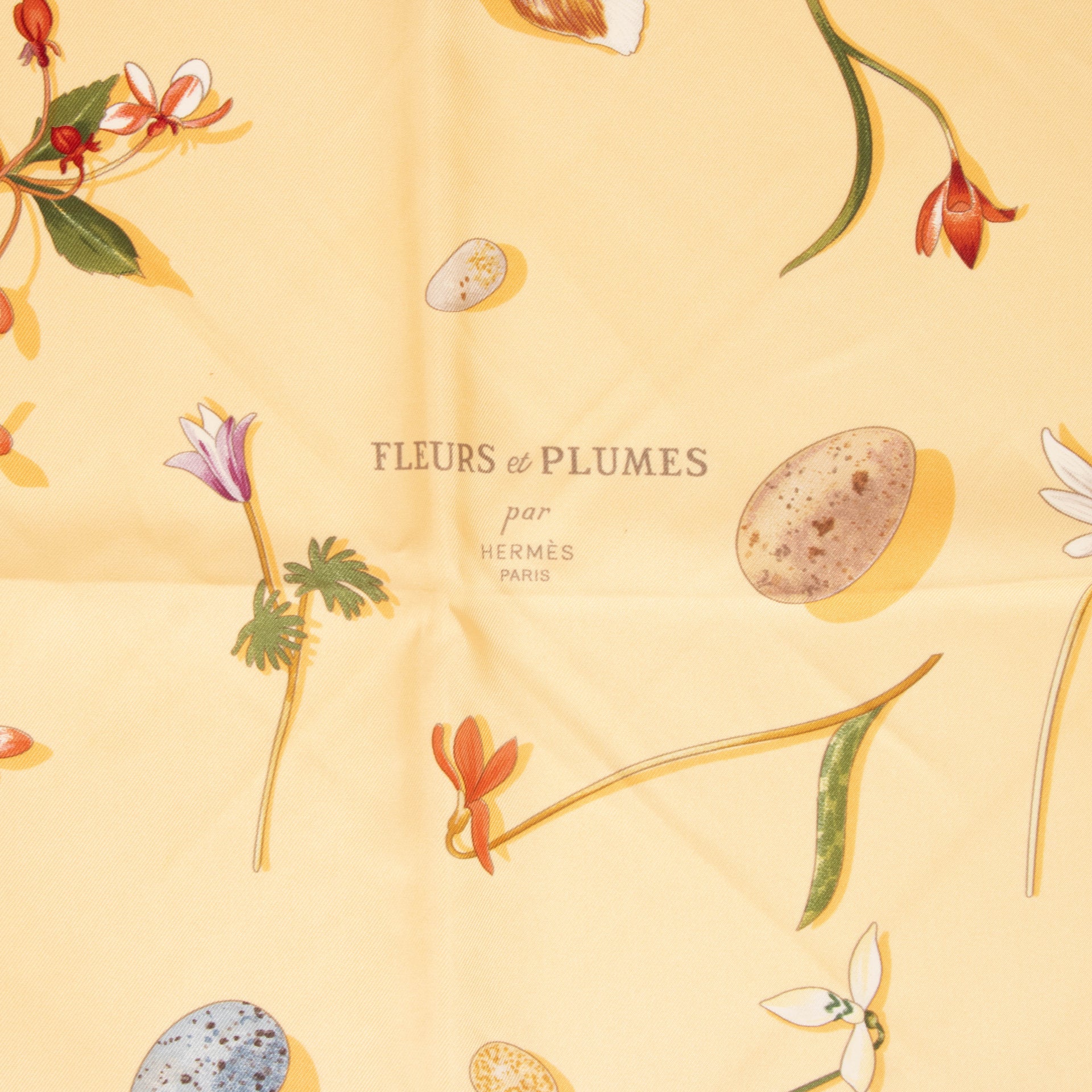 Hermes Carré de Soie 90 Fleurs et Plumes