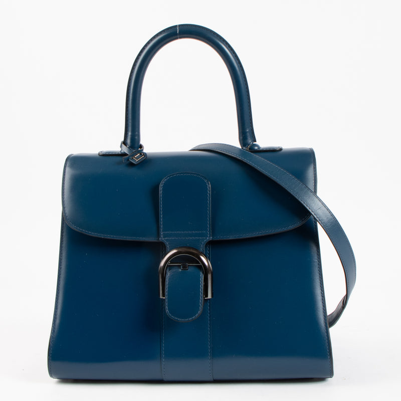 Delvaux Bleu de Prusse Box Calf Brillant MM Bag