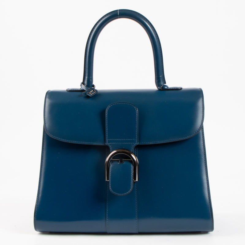 Delvaux Bleu de Prusse Box Calf Brillant MM Bag