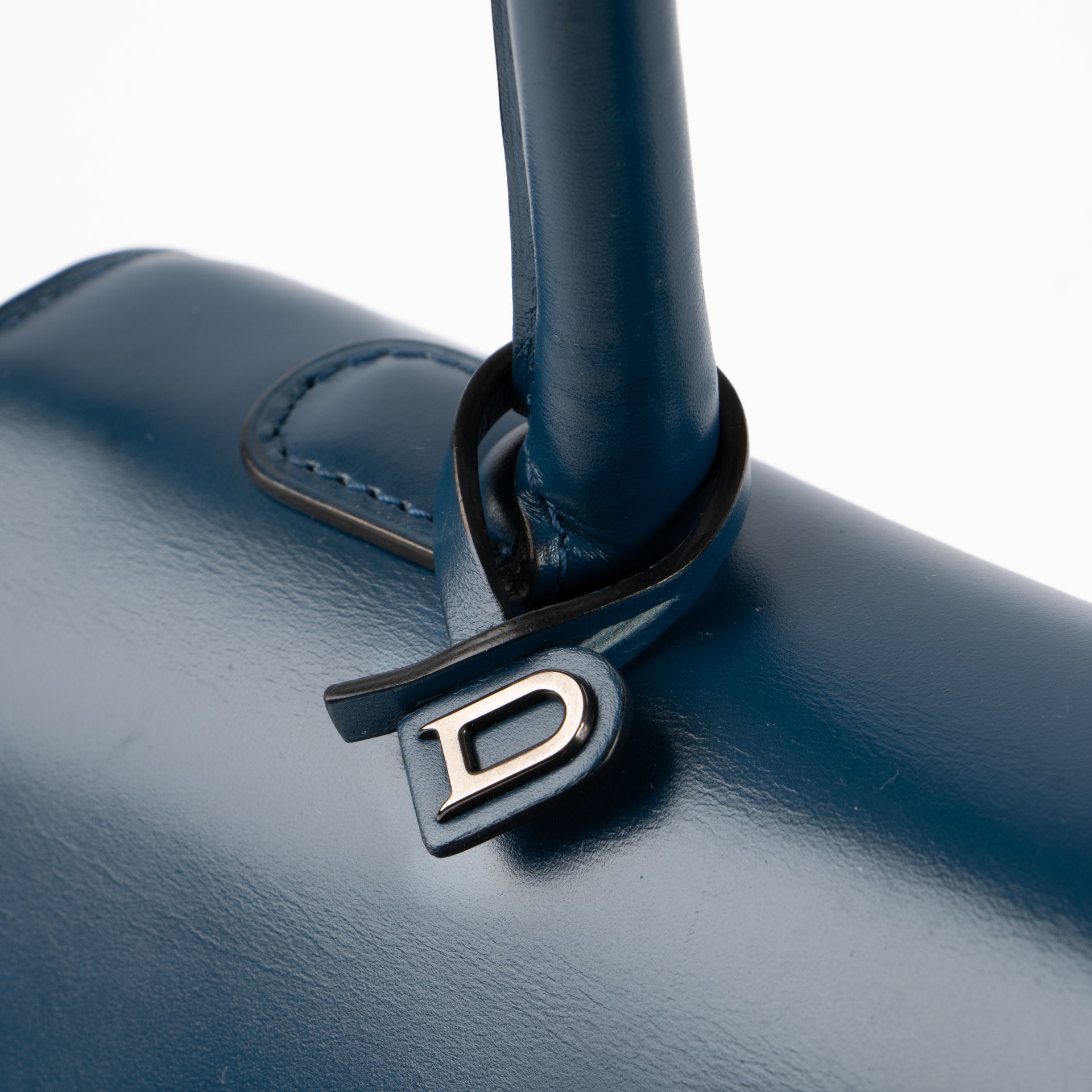 Delvaux Bleu de Prusse Box Calf Brillant MM Bag