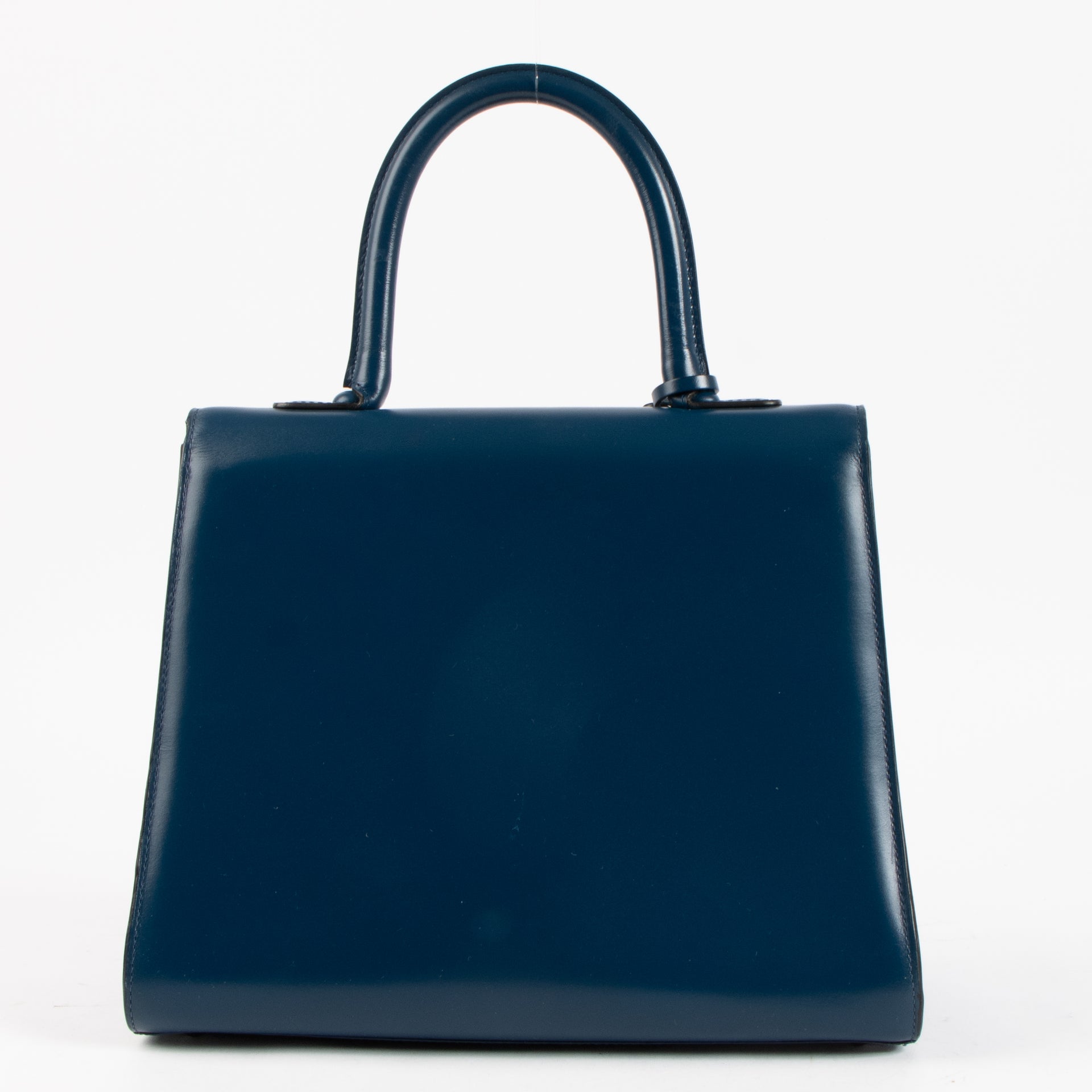Delvaux Bleu de Prusse Box Calf Brillant MM Bag