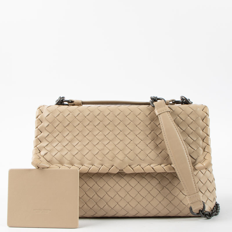 Shop this authentic Bottega Veneta Beige Intrecciato Small Olimpia Bag Pre-Loved on Labellov.com