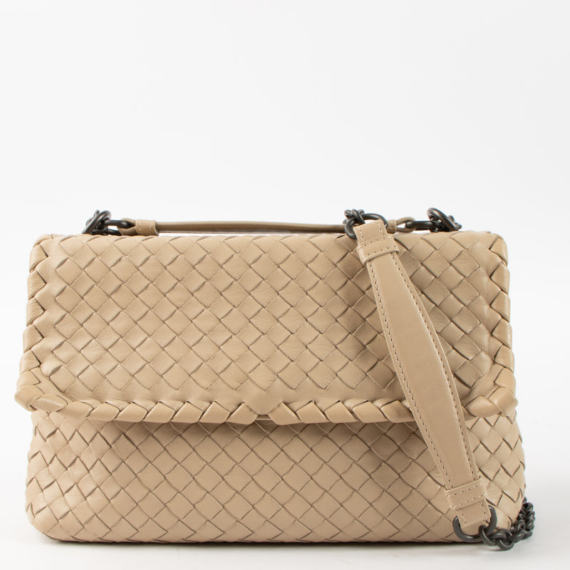 Shop this authentic Bottega Veneta Beige Intrecciato Small Olimpia Bag Pre-Loved on Labellov.com