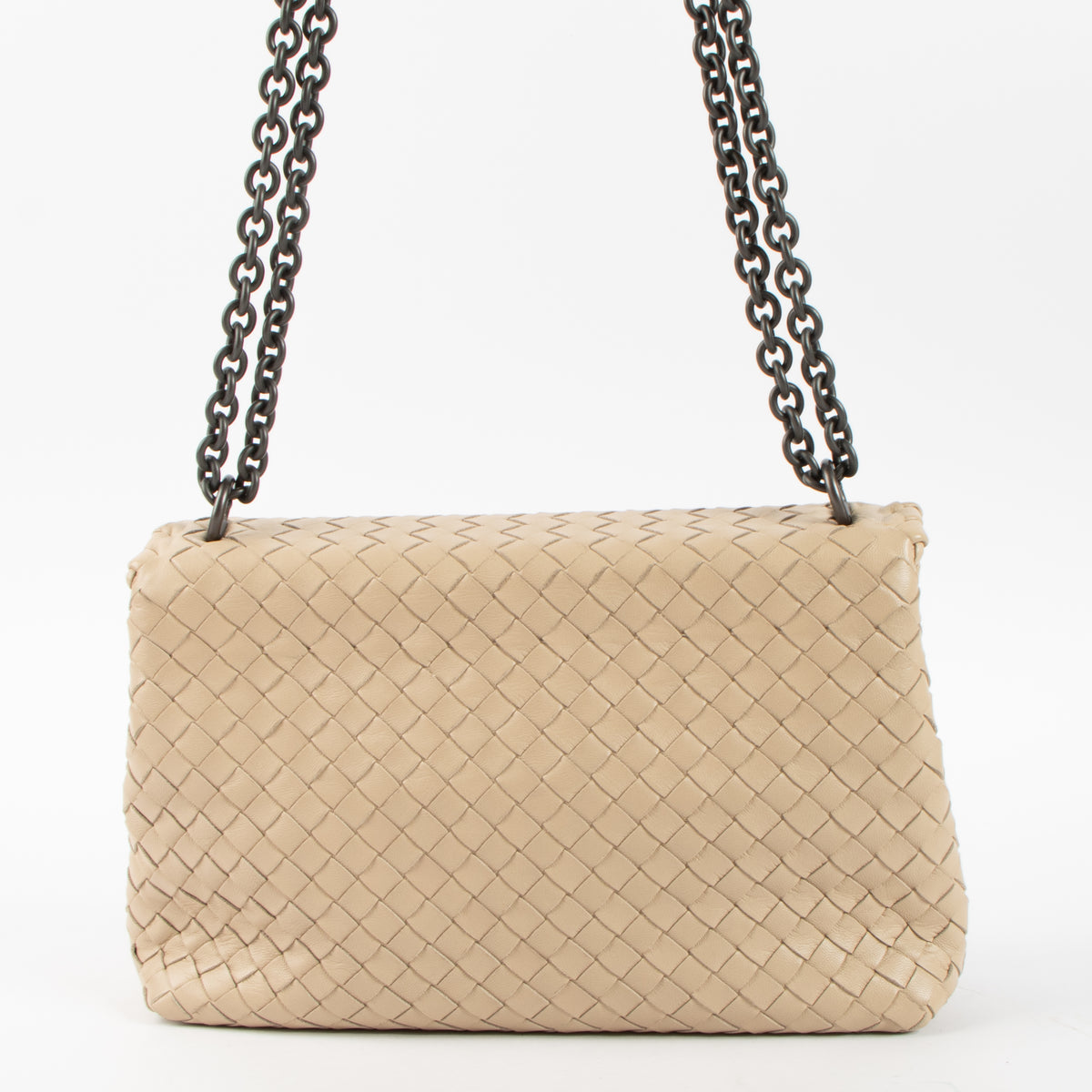 Shop this authentic Bottega Veneta Beige Intrecciato Small Olimpia Bag Pre-Loved on Labellov.com