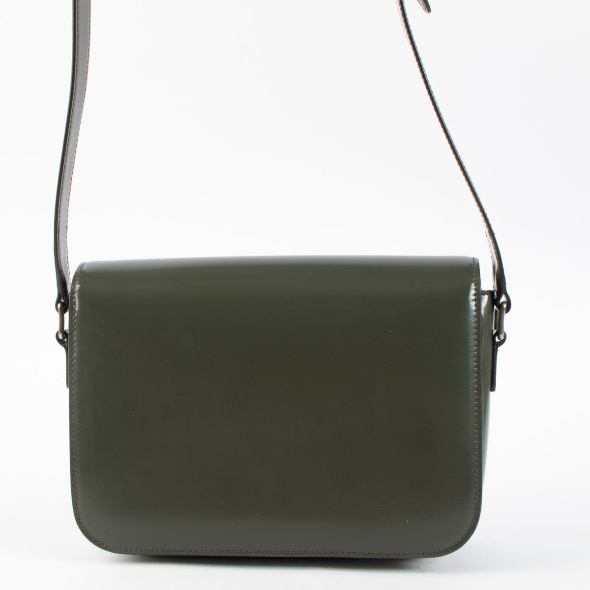 Celine Forest Green Shiny Calfskin Classique Triomphe Bag