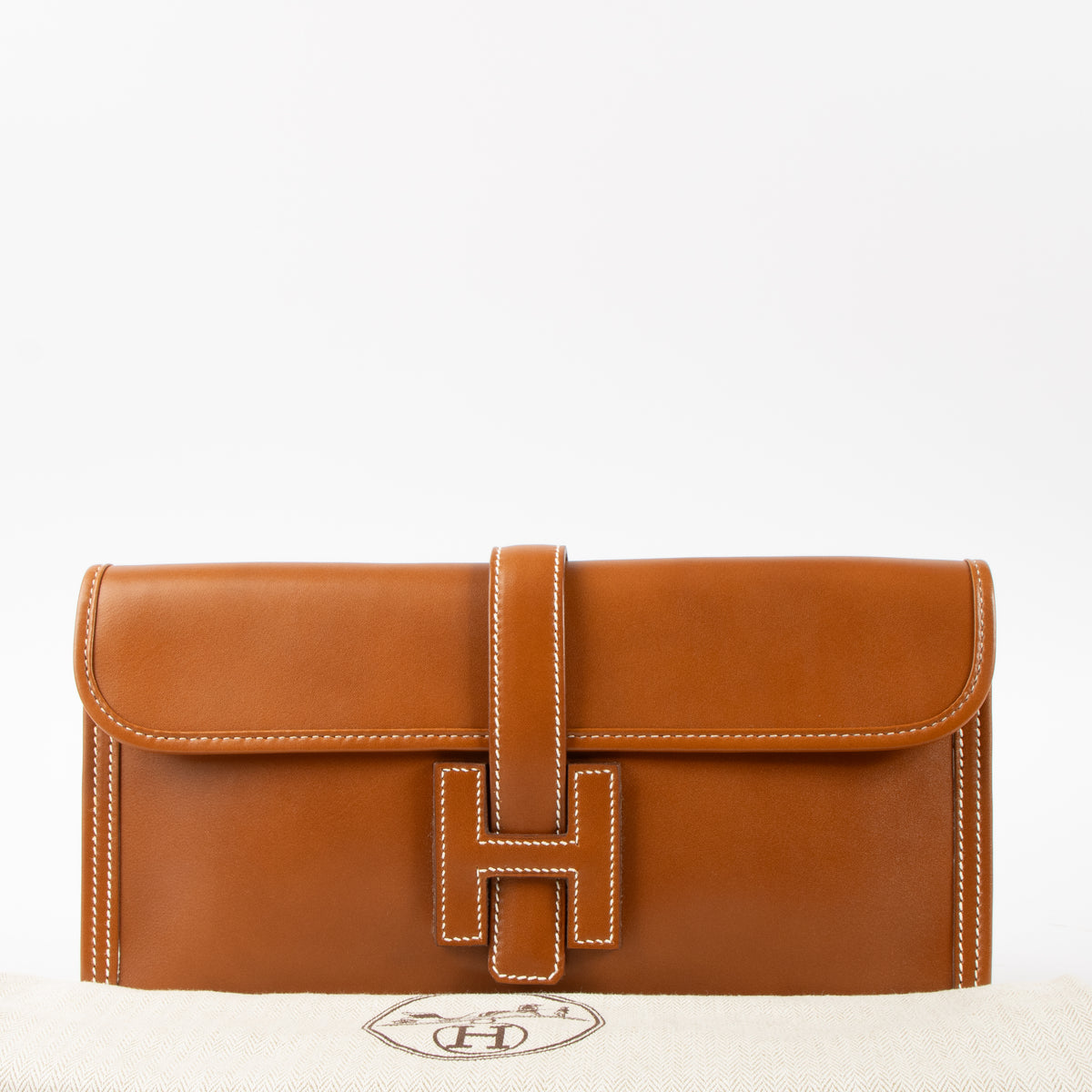 Hermes Jige Elan 29 Fauve Tadelakt Clutch