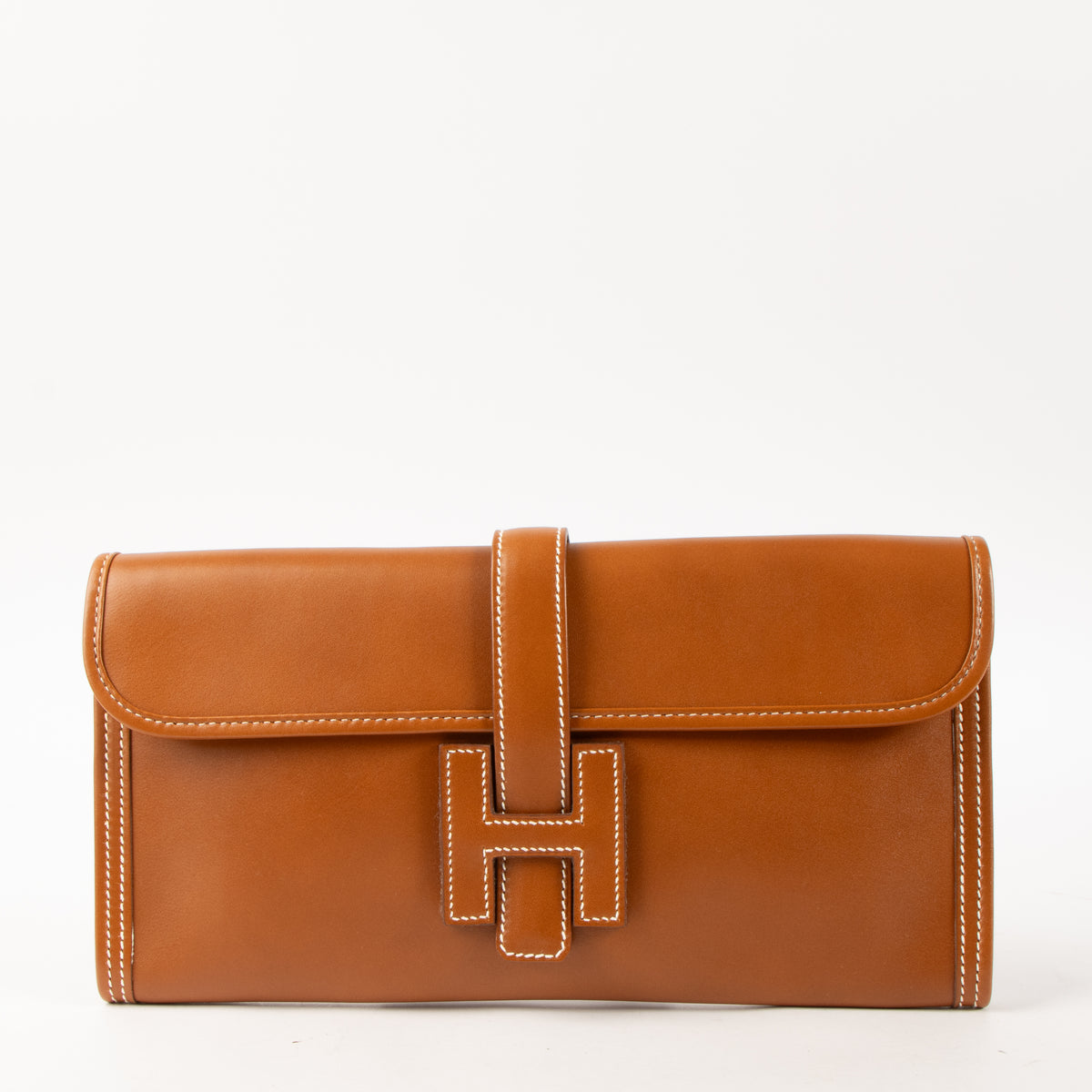 Hermes Jige Elan 29 Fauve Tadelakt Clutch
