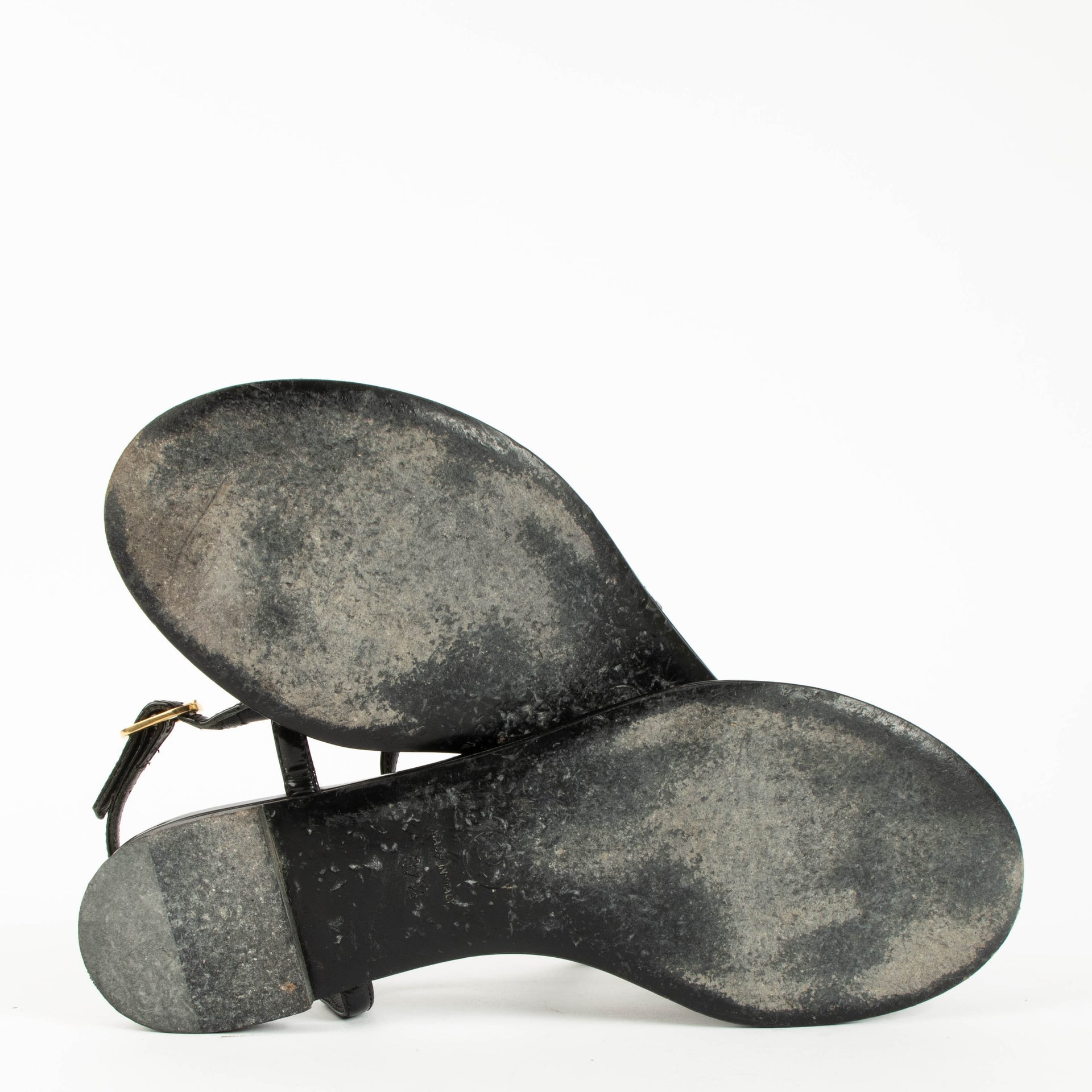 Chanel Black Camellia Flat Sandals - Size 37,5