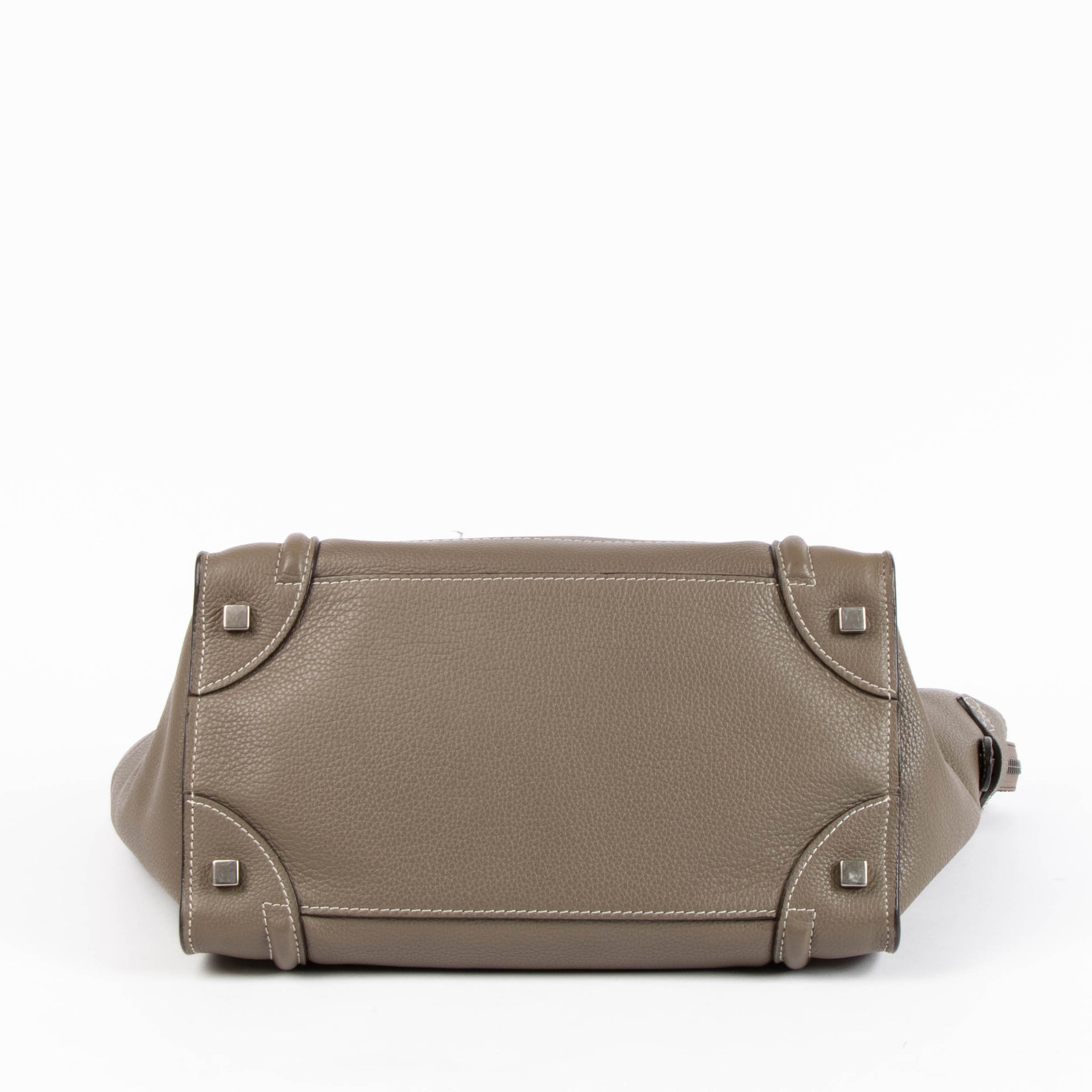Celine Taupe Supple Calfskin Mini Luggage Bag
