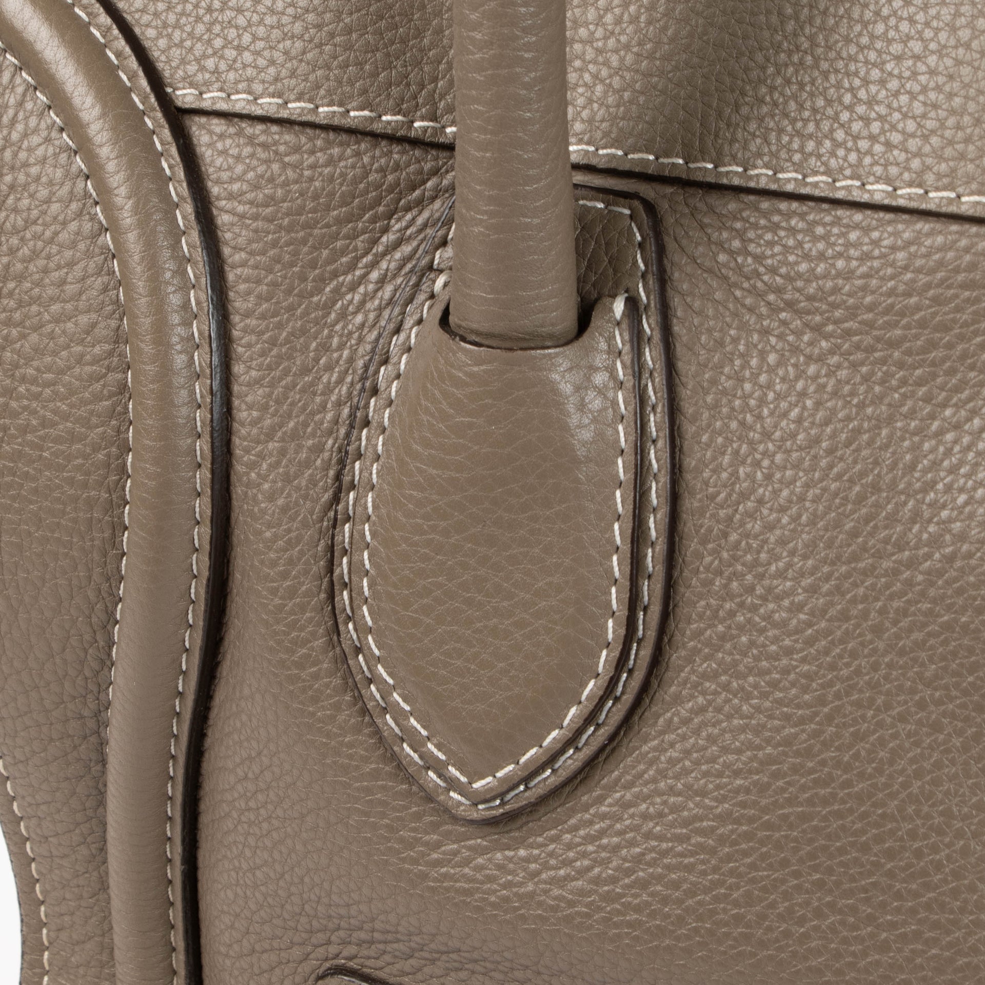Celine Taupe Supple Calfskin Mini Luggage Bag