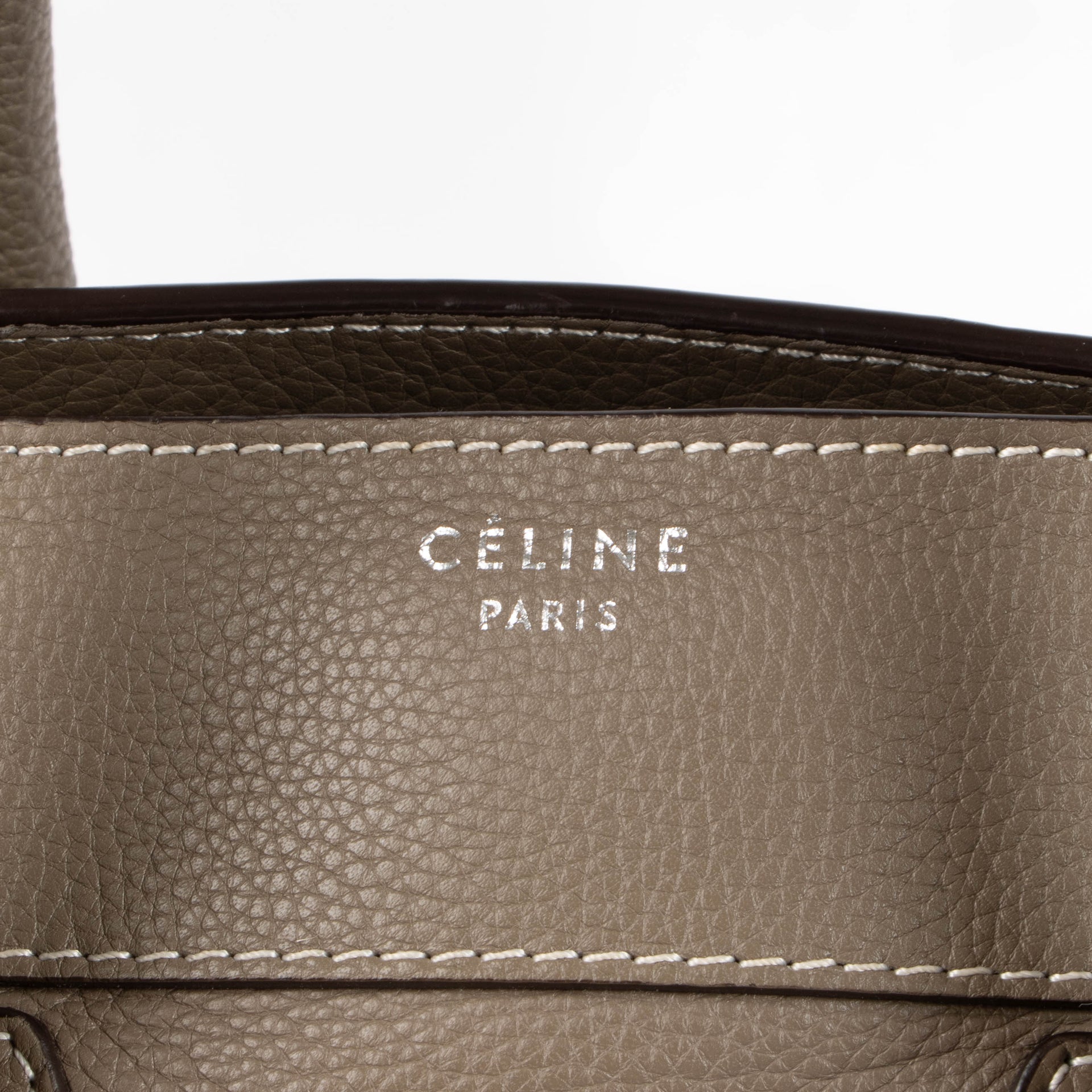 Celine Taupe Supple Calfskin Mini Luggage Bag