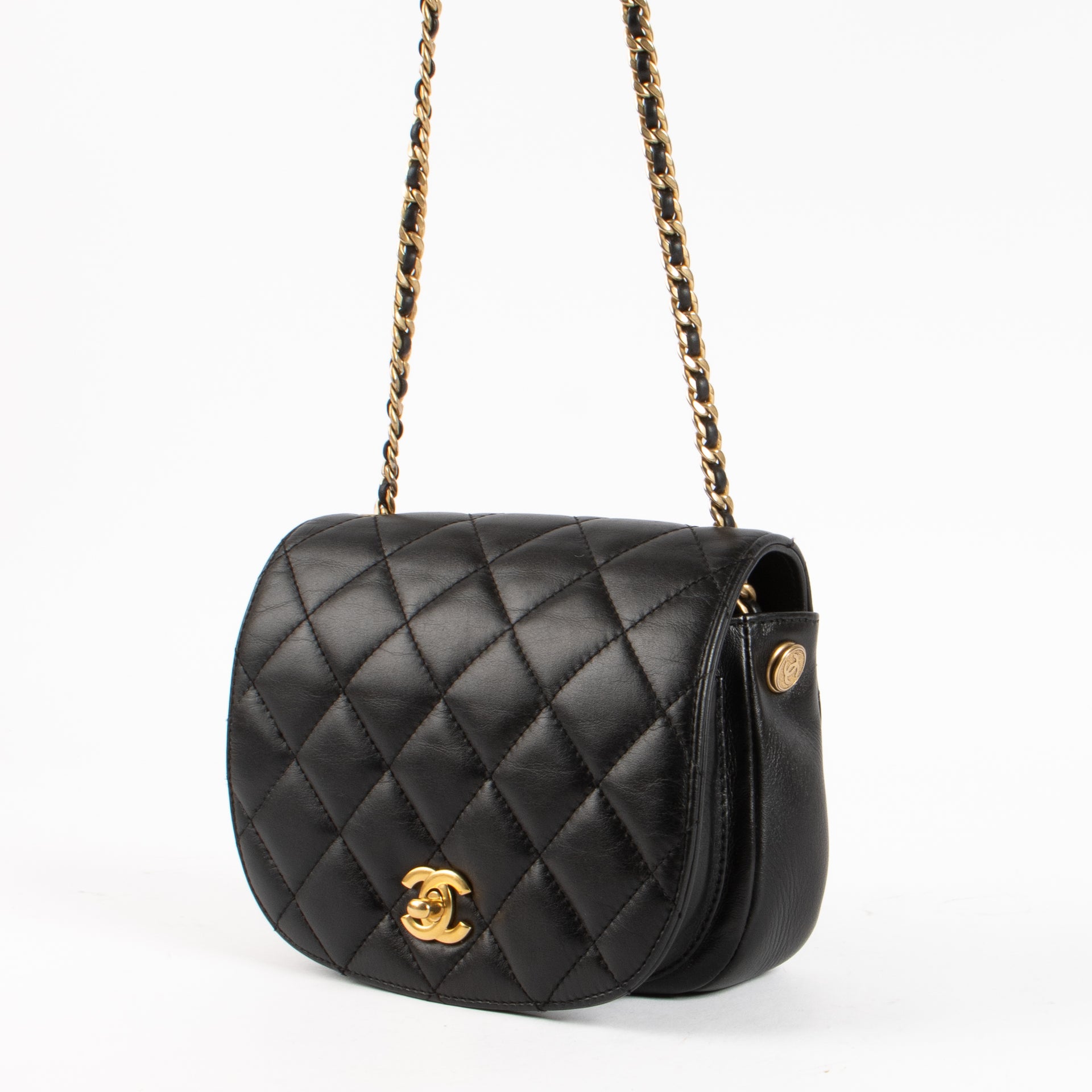 Shop the authentic Chanel Black Calfskin Coco Mail Small Flap Bag on Labellov.com !