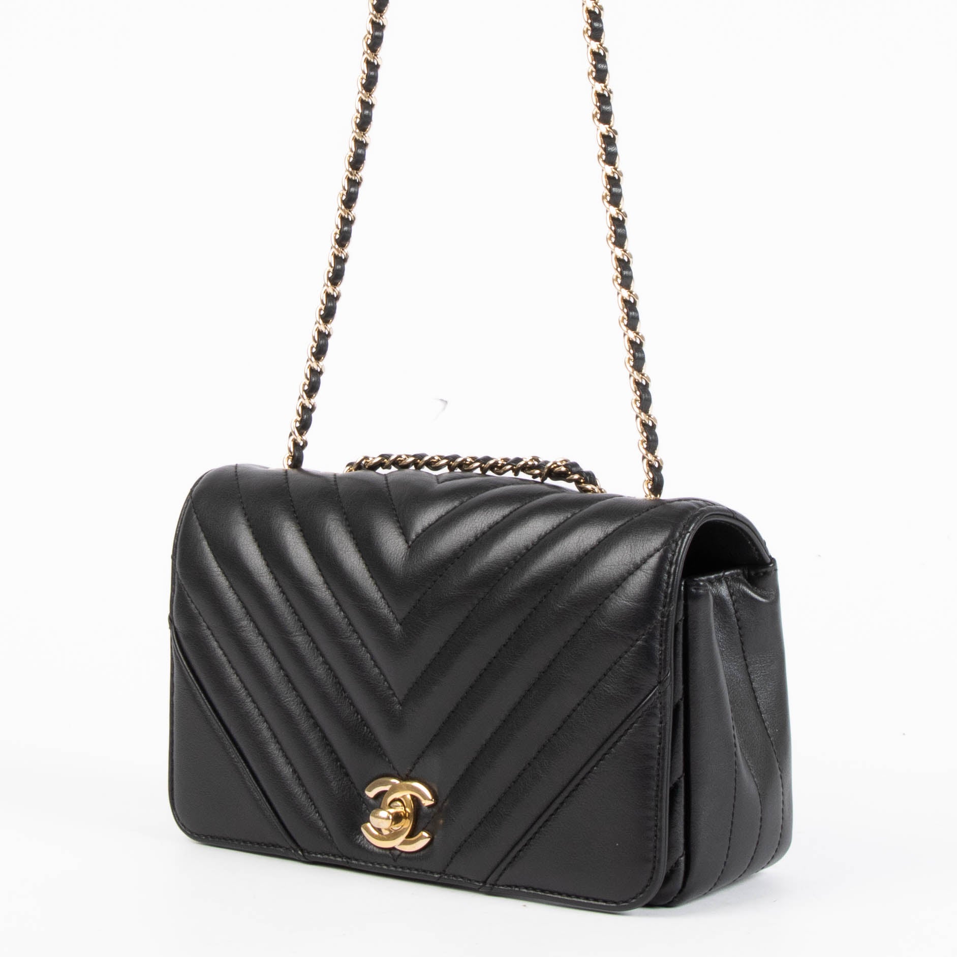 Shop this 100% authentic Chanel Black Chevron Mini Flap Bag at Labellov.com