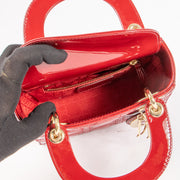 Shop the authentic Christian Dior Cerise Patent Leather Mini Lady Dior Bag on Labellov.com !