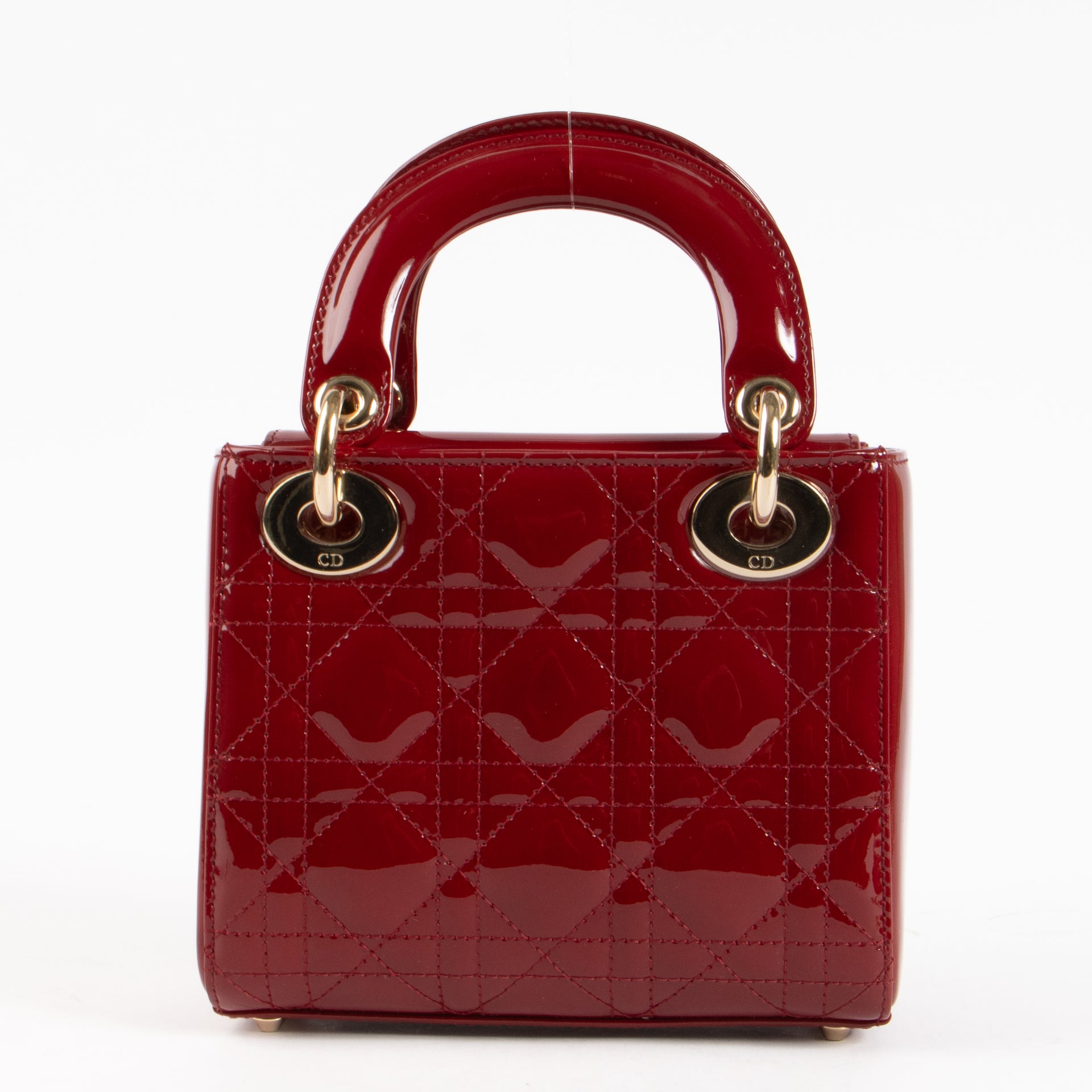 Shop the authentic Christian Dior Cerise Patent Leather Mini Lady Dior Bag on Labellov.com !