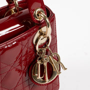 Shop the authentic Christian Dior Cerise Patent Leather Mini Lady Dior Bag on Labellov.com !