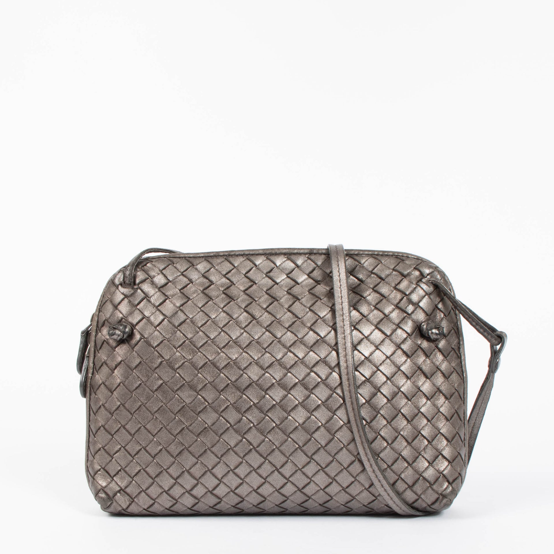 Shop the authentic Bottega Veneta Metallic Bronze Crossbody second hand on Labellov.com