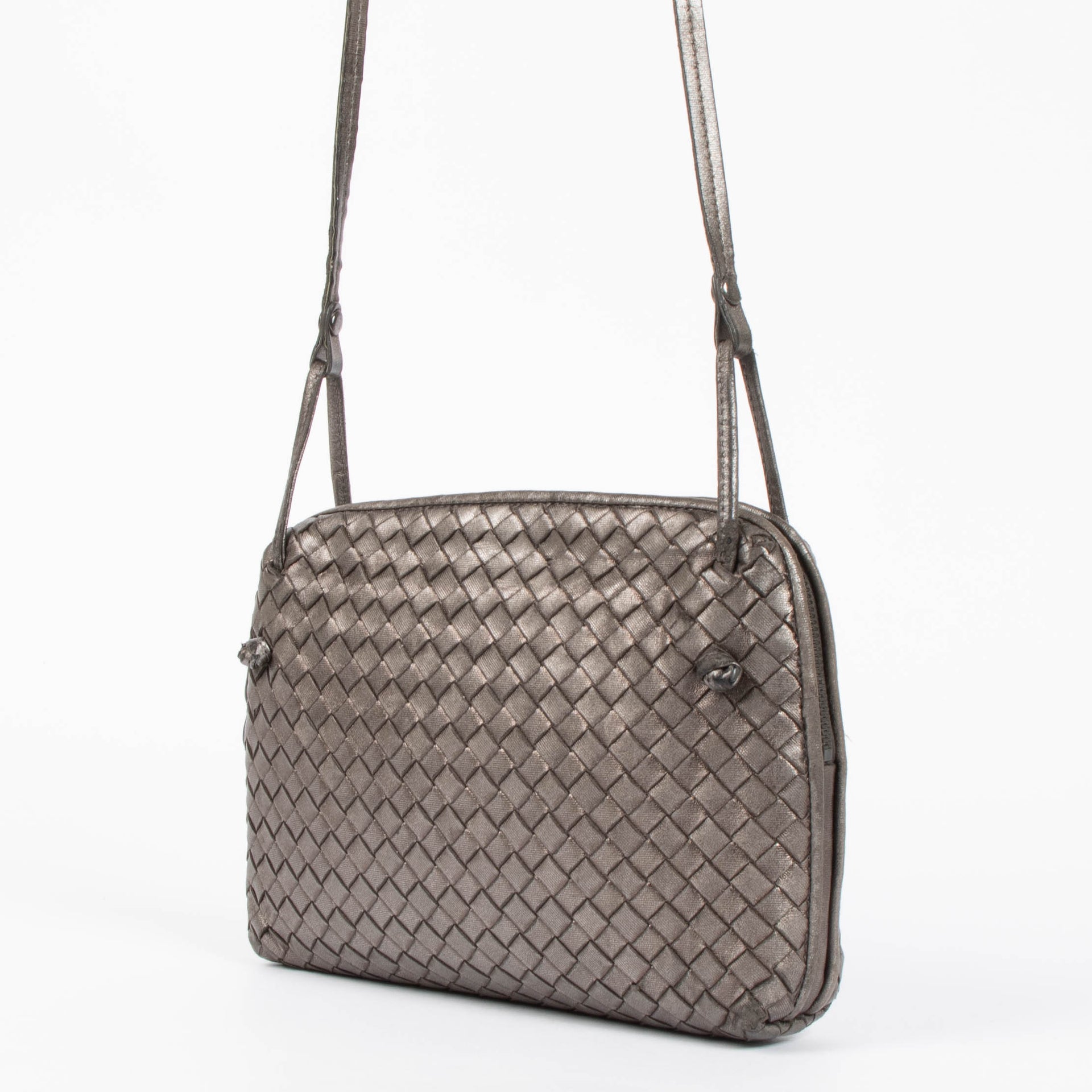 Shop the authentic Bottega Veneta Metallic Bronze Crossbody second hand on Labellov.com