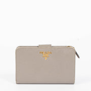 Shop the authentic Prada Taupe Saffiano Wallet second hand on Labellov.com