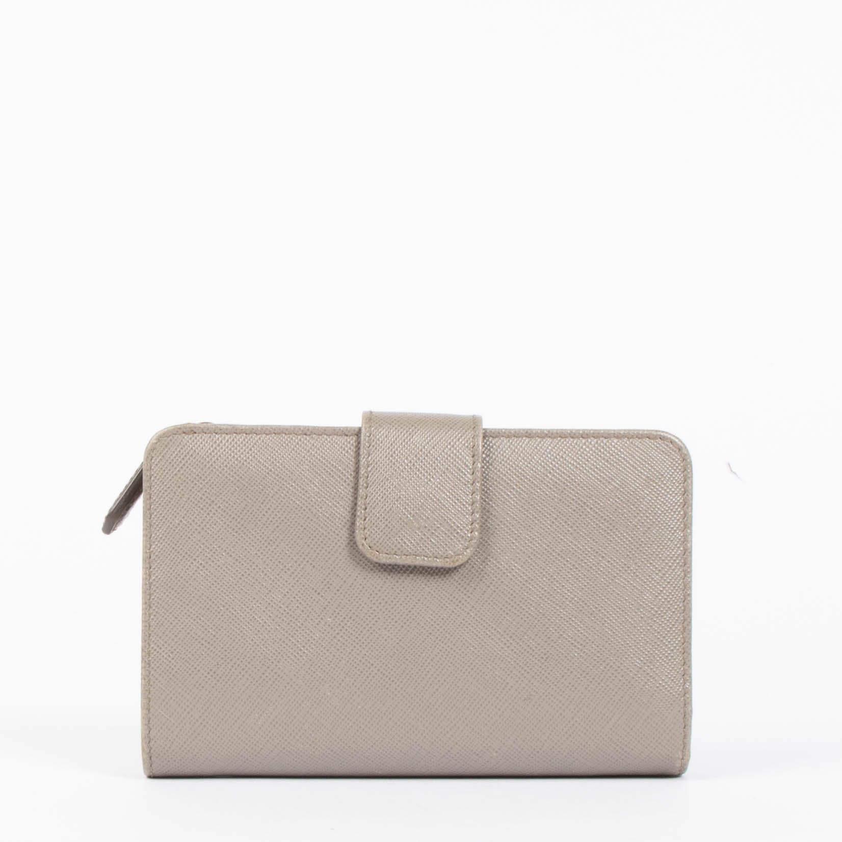 Shop the authentic Prada Taupe Saffiano Wallet second hand on Labellov.com