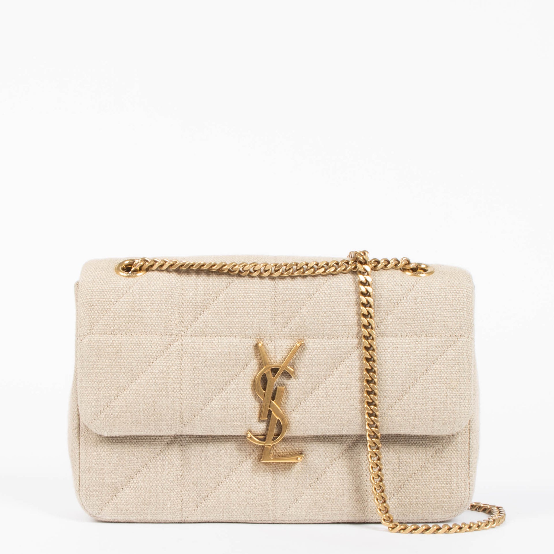 Shop the authentic Saint Laurent beige Jamie Medium Shoulder Bag second hand on Labellov.com