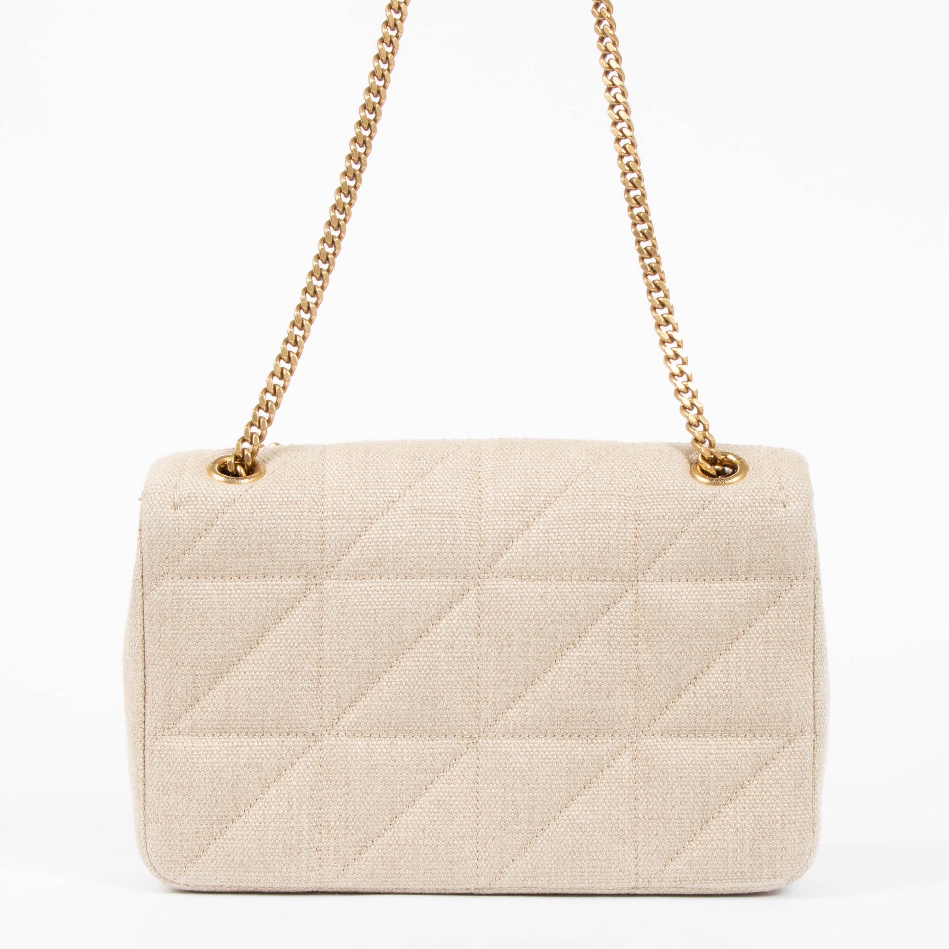 Shop the authentic Saint Laurent beige Jamie Medium Shoulder Bag second hand on Labellov.com