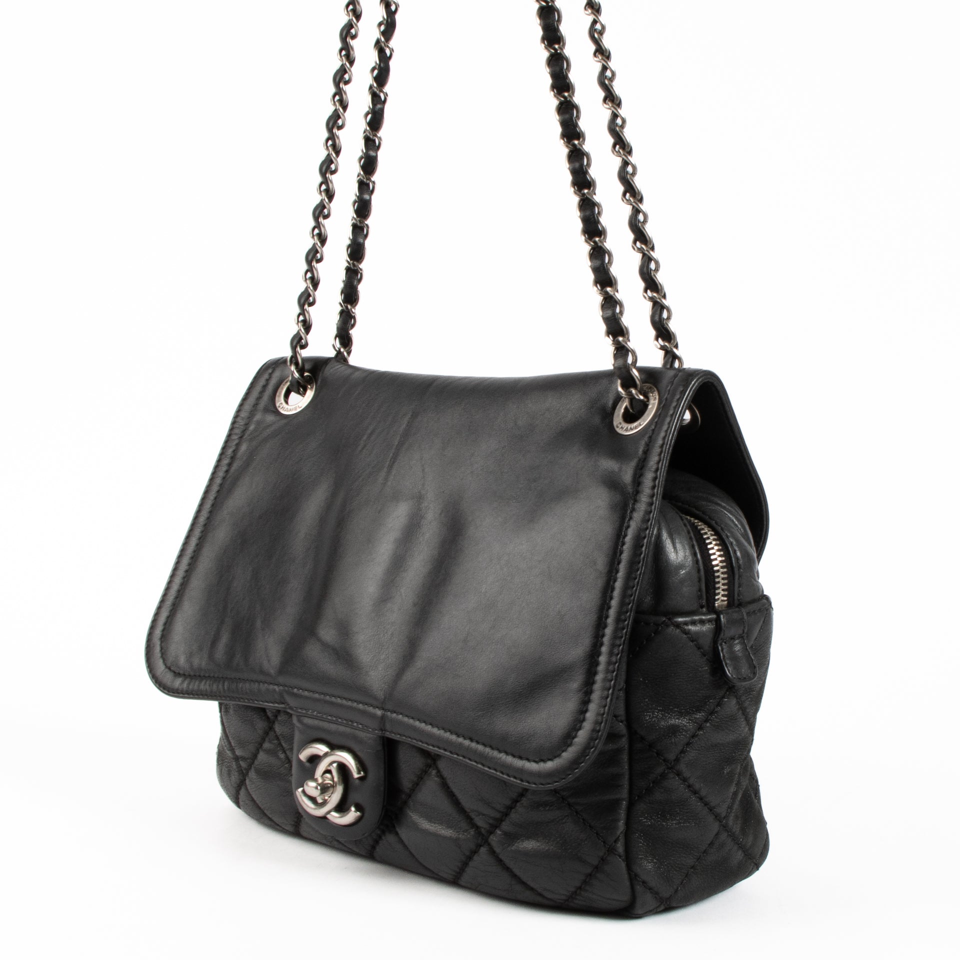 Chanel Black Iridescent Calfskin In The Mix Flap Bag