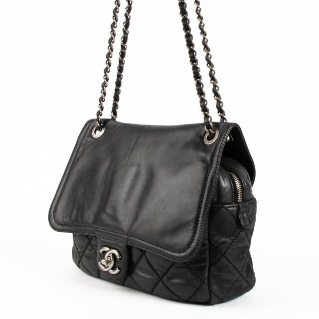 Chanel Black Iridescent Calfskin In The Mix Flap Bag