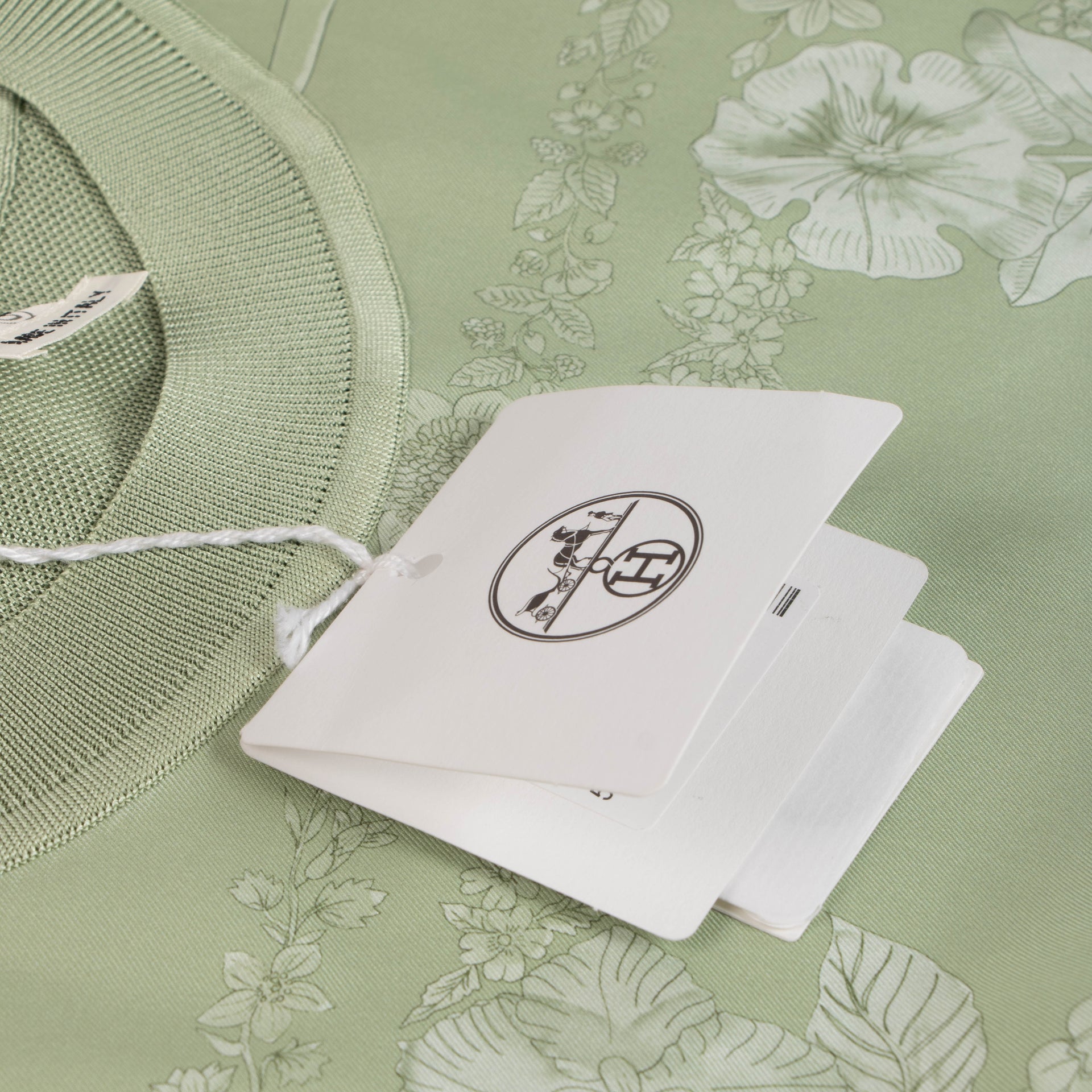 Hermès Vert Tendre Brides de Gala en Fleurs Twillaine Top