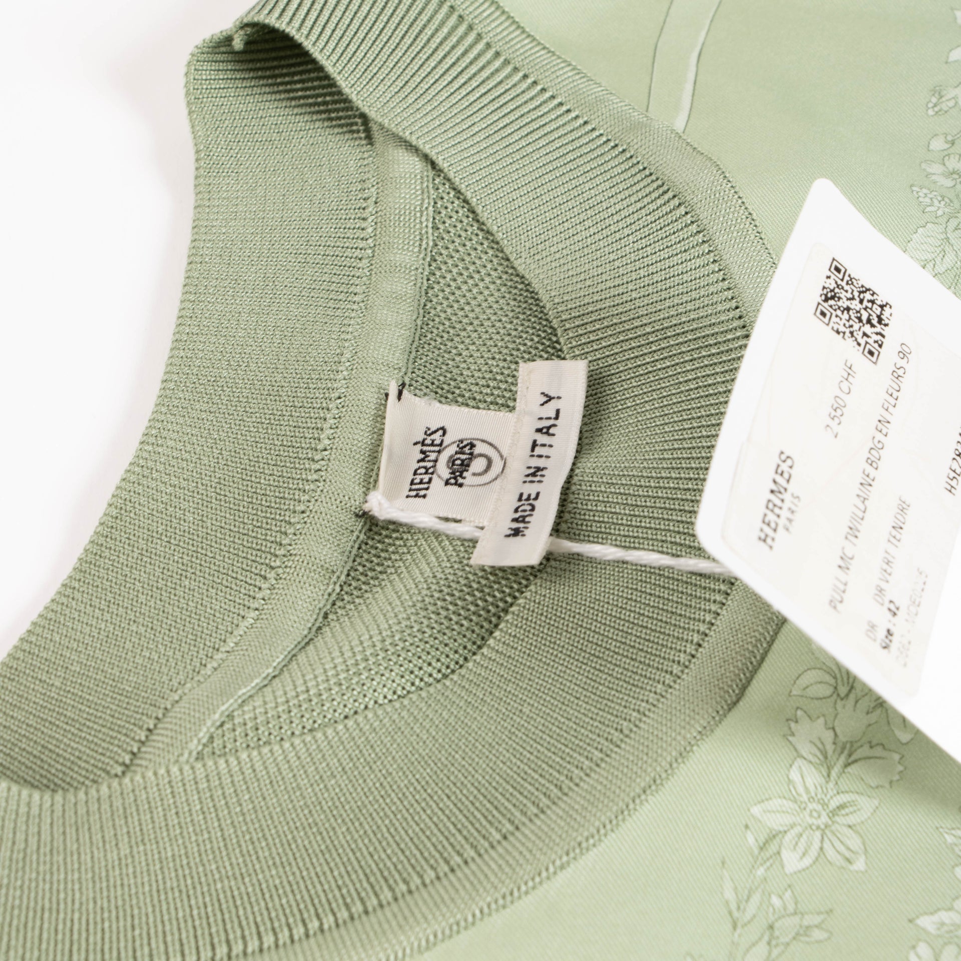 Hermès Vert Tendre Brides de Gala en Fleurs Twillaine Top
