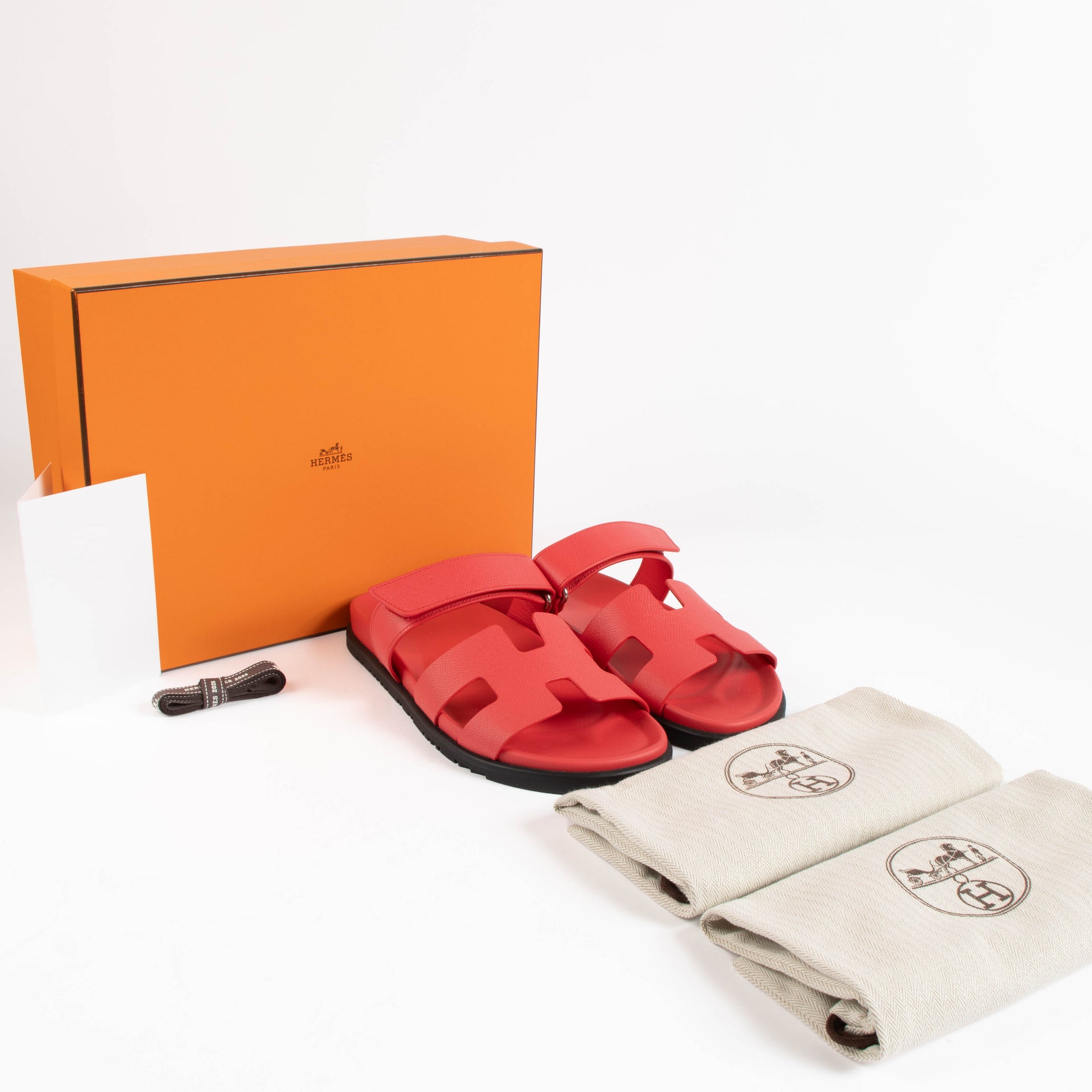 Hermes Chypre Sandals Rose Grenade Epsom - Size 41