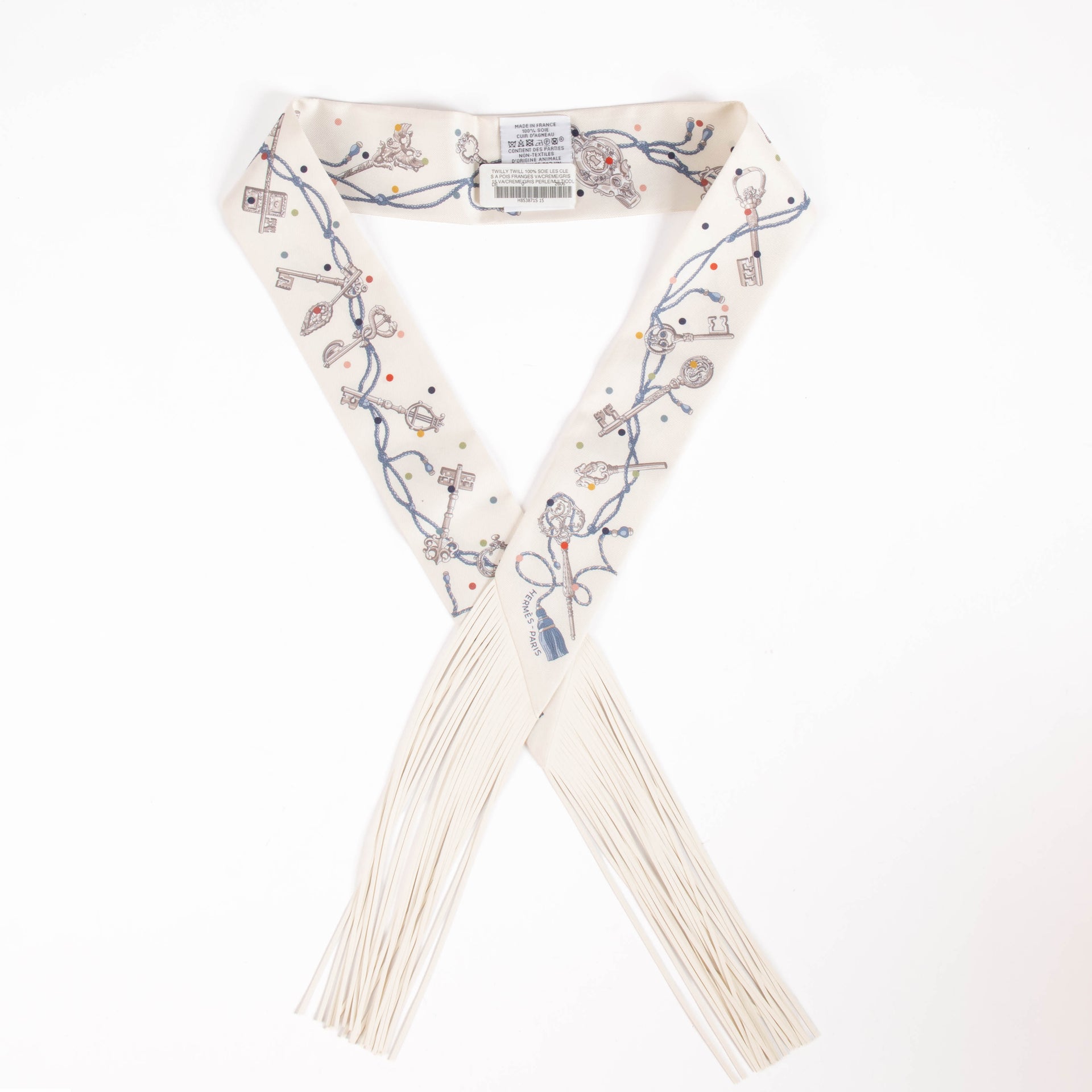 Hermès Soie Les Cles à Pois Franges Twilly