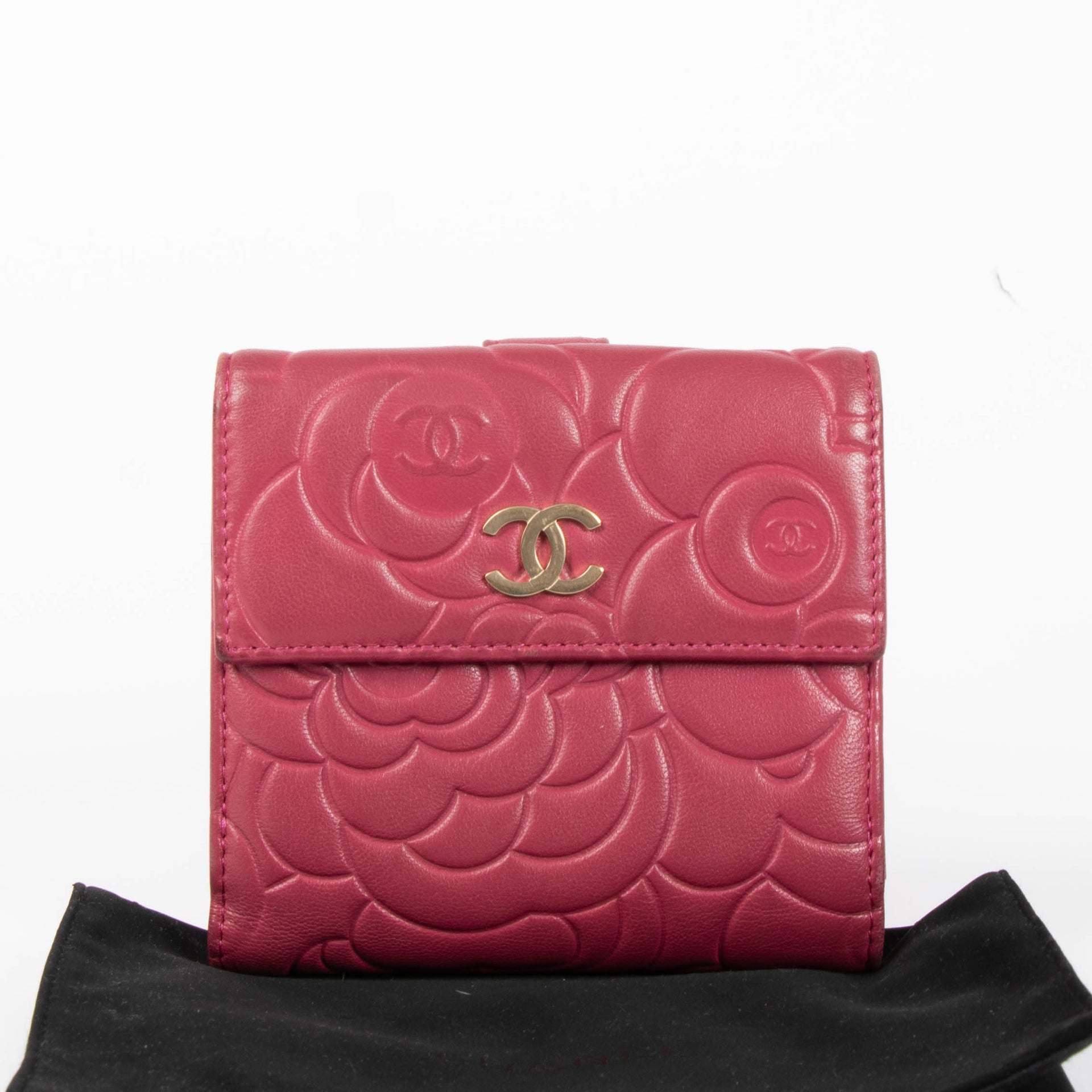 Chanel Pink Camellia CC Wallet
