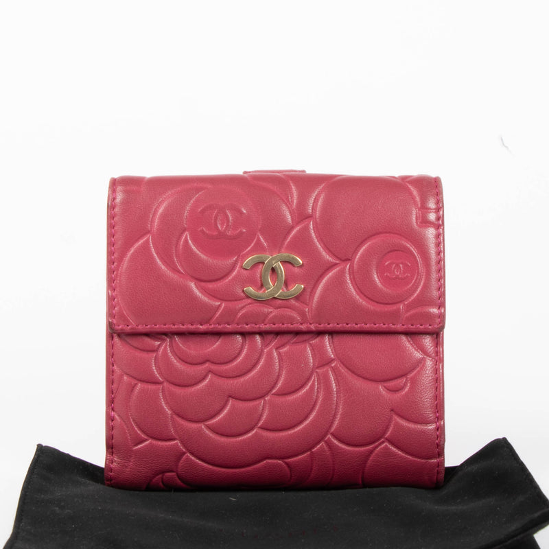 Chanel Pink Camellia CC Wallet