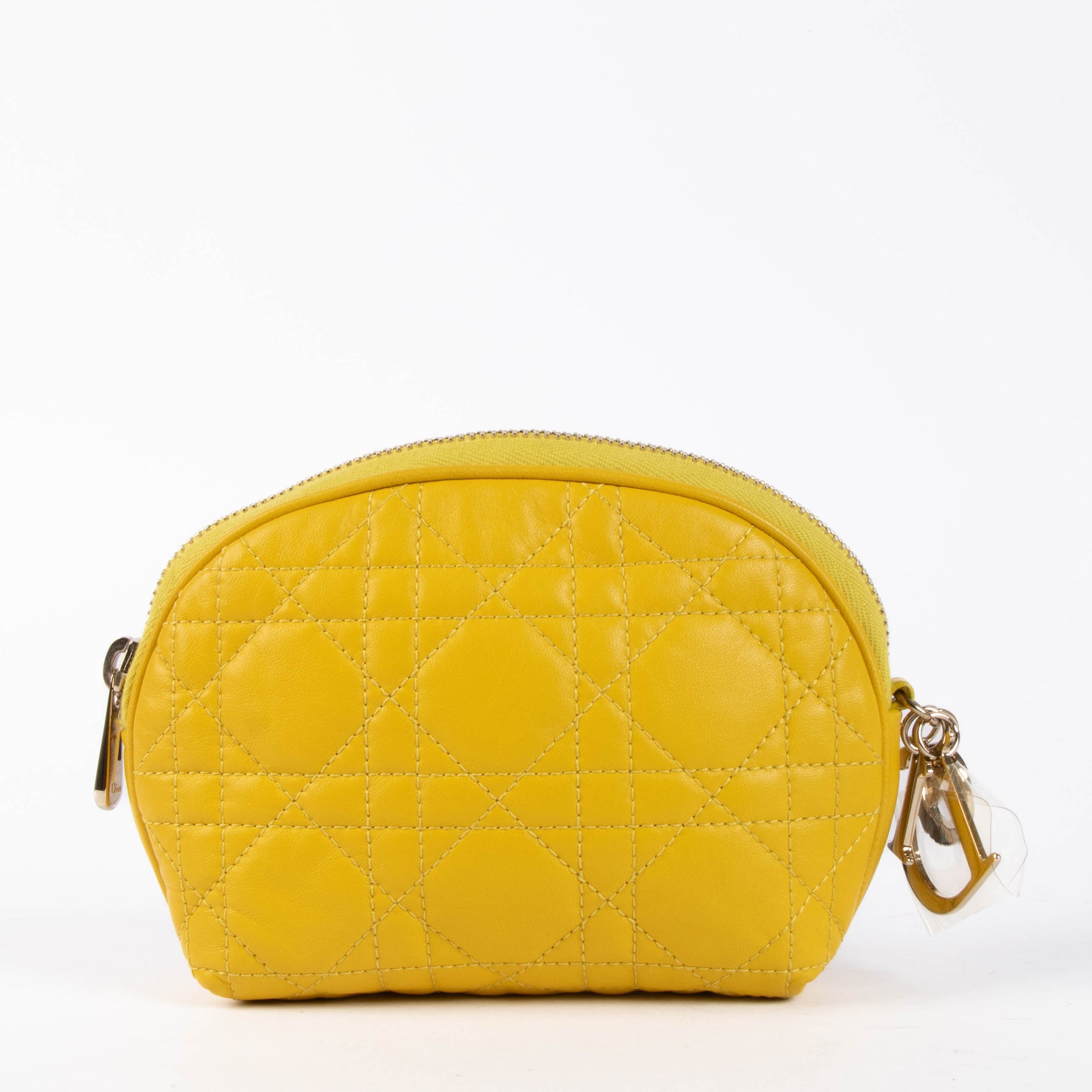 Shop the authentic Christian Dior Yellow Cannage Pouch second hand on Labellov.com