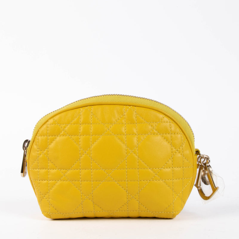 Shop the authentic Christian Dior Yellow Cannage Pouch second hand on Labellov.com