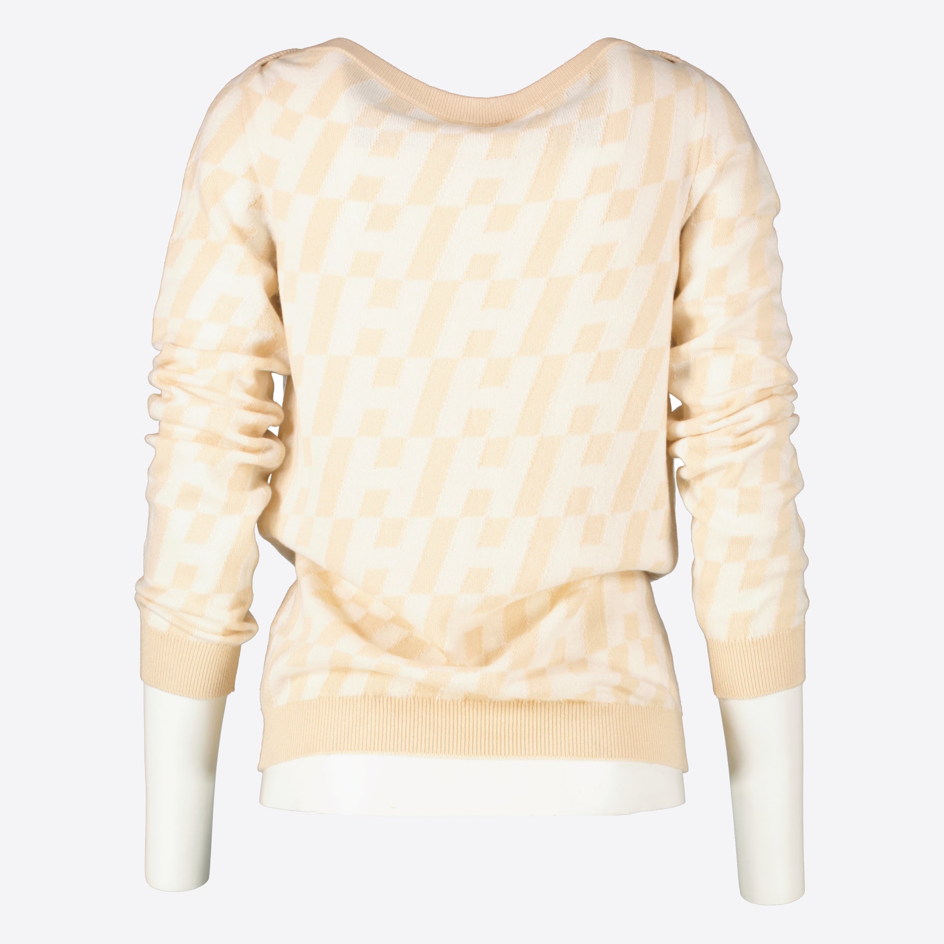 Shop authentic Hermès Beige Bateau Cashmere Ecossais H Sweater on Labellov.com.