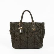 Shop this 100% authentic Prada Green Quilted Tessuto Tote Bag at Labellov.com