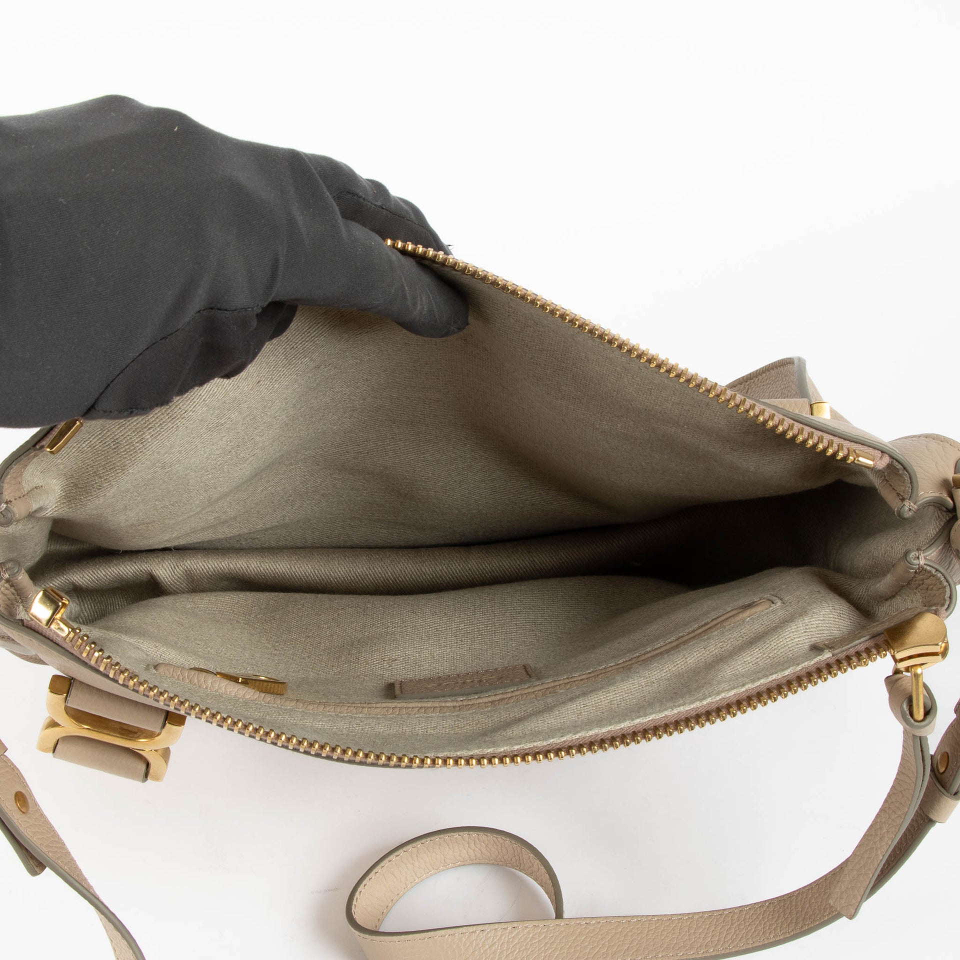 Sac Marcie moyen en cuir beige Chloé