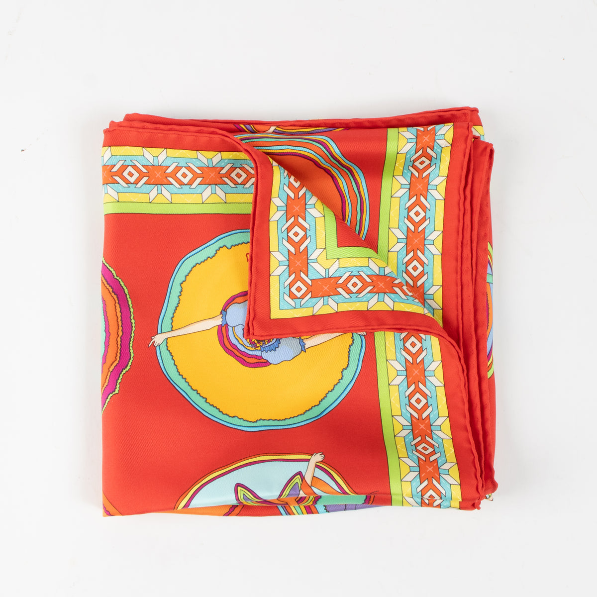 Shop this authentic Hermes Red Belles du Mexique 90 Scarf pre-loved on Labellov.com